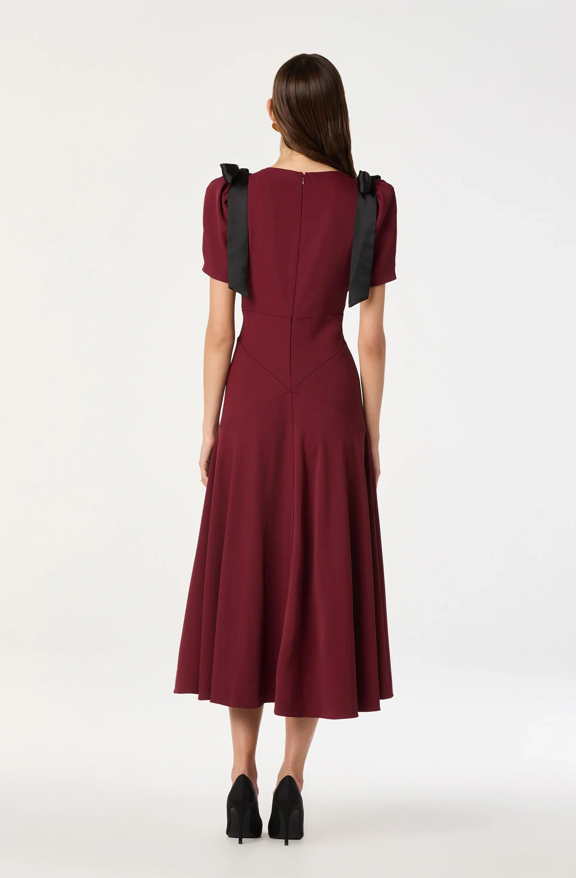 Lbruh Ciela Bow Puff Sleeve Midi Dress