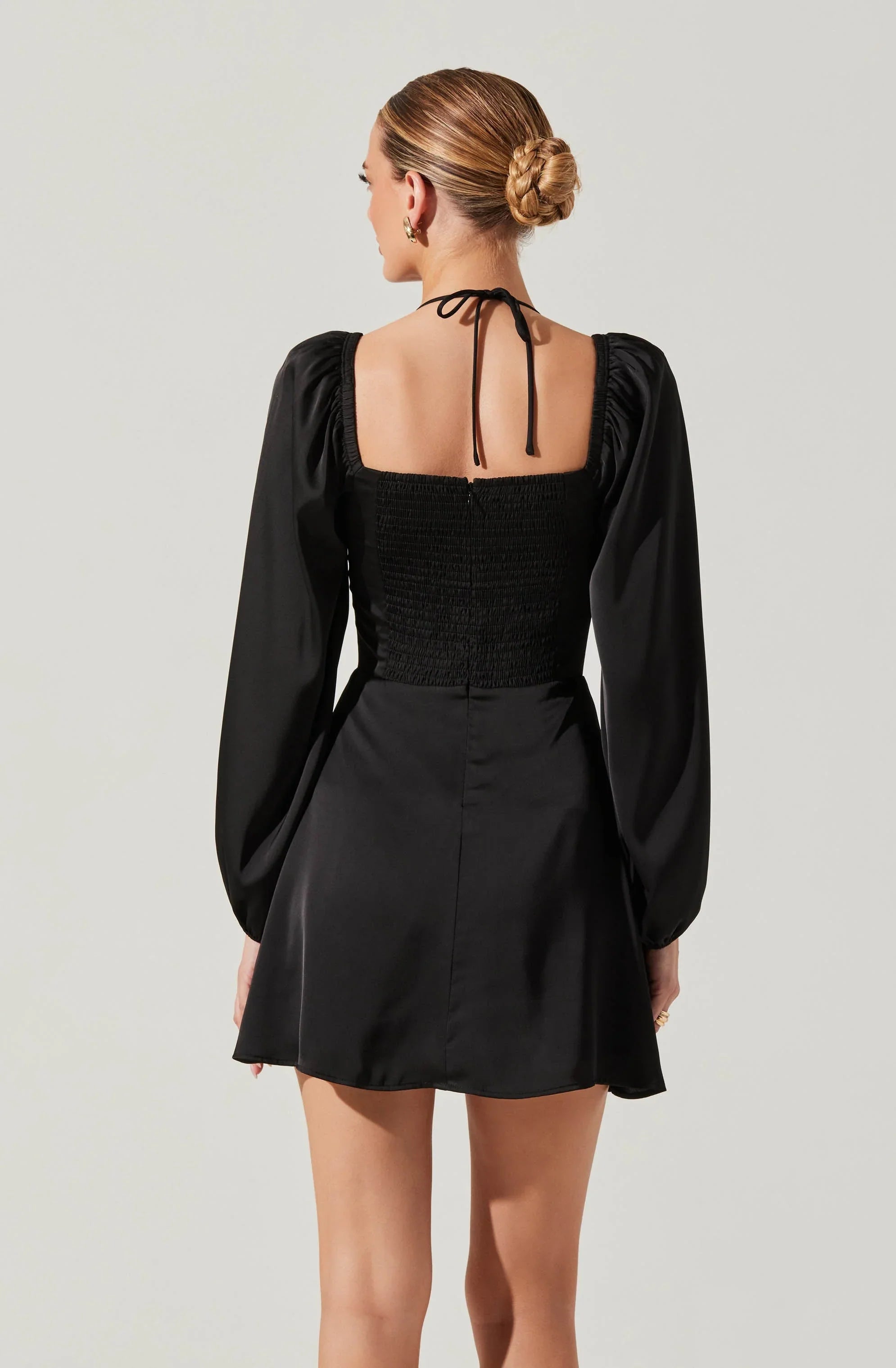 Lbruh Vivian Satin Halter Mini Dress