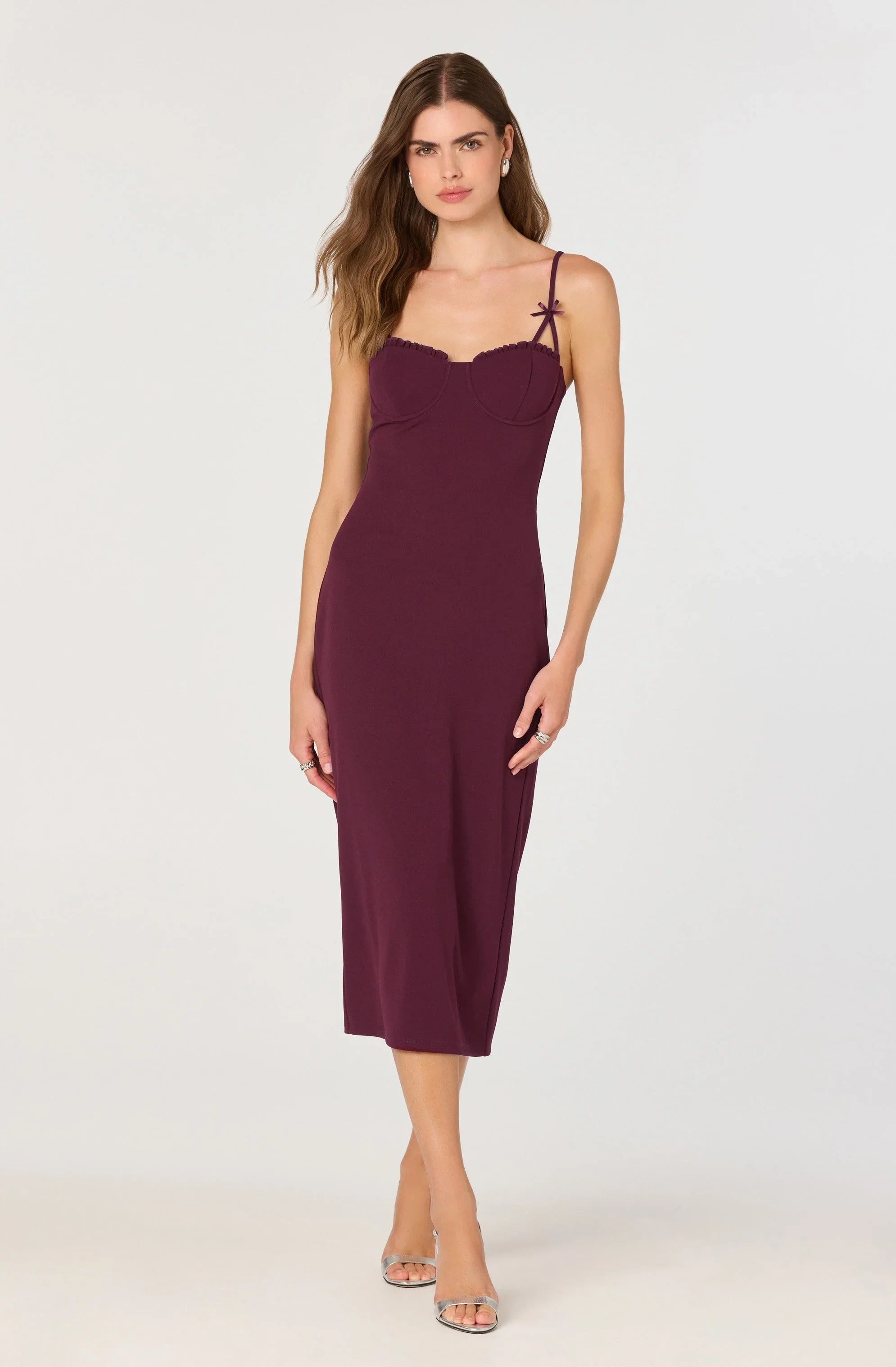 Lbruh Bow Strap Bustier Midi Dress