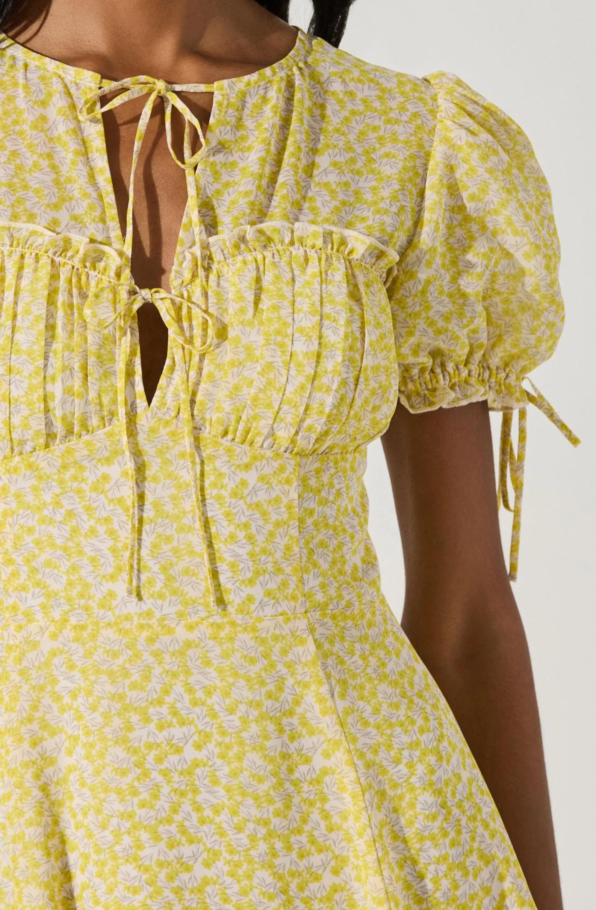 Lbruh Floral Puff Sleeve Mini Dress
