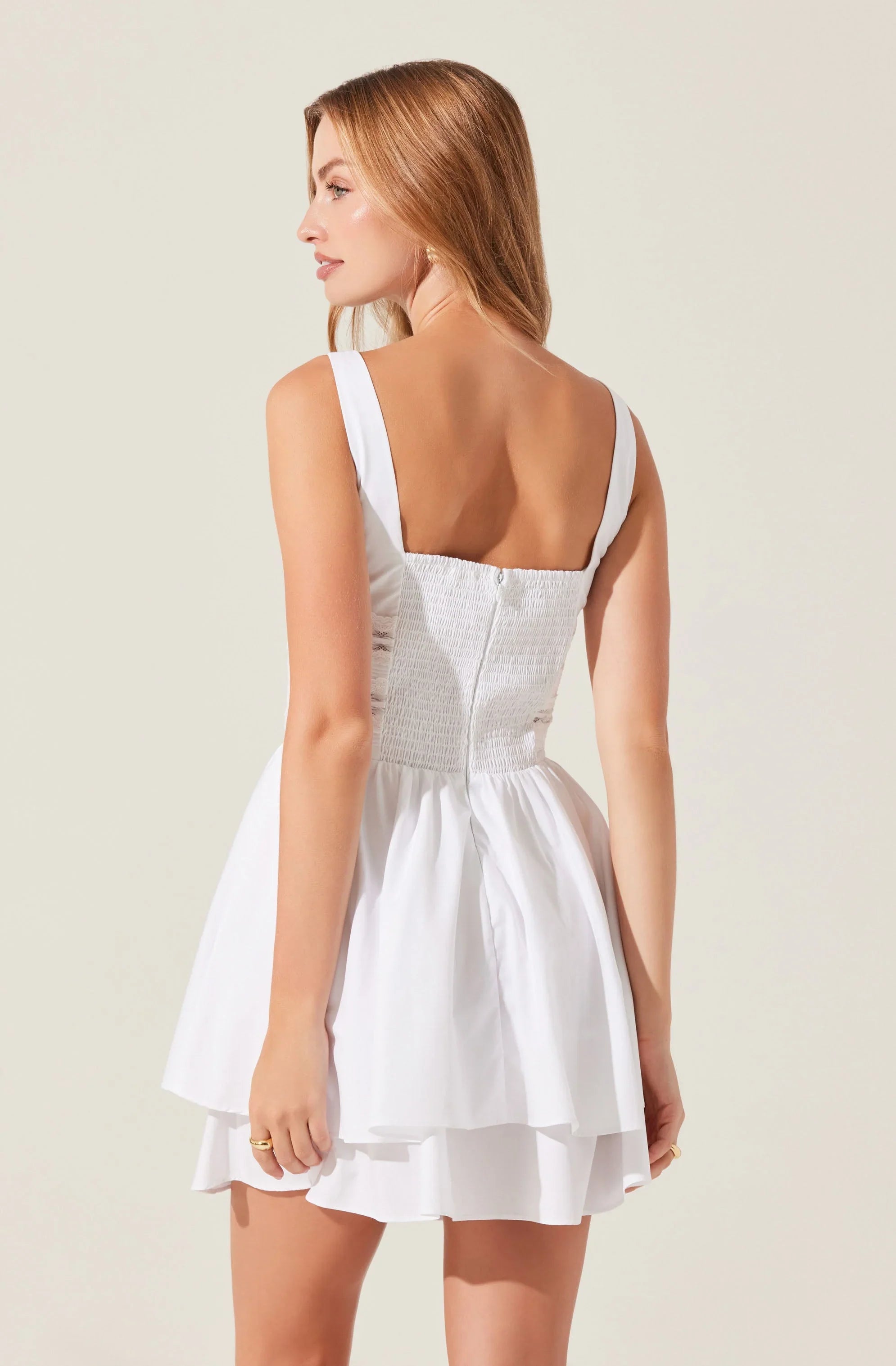 Lbruh Melaine Lace Trim Mini Dress