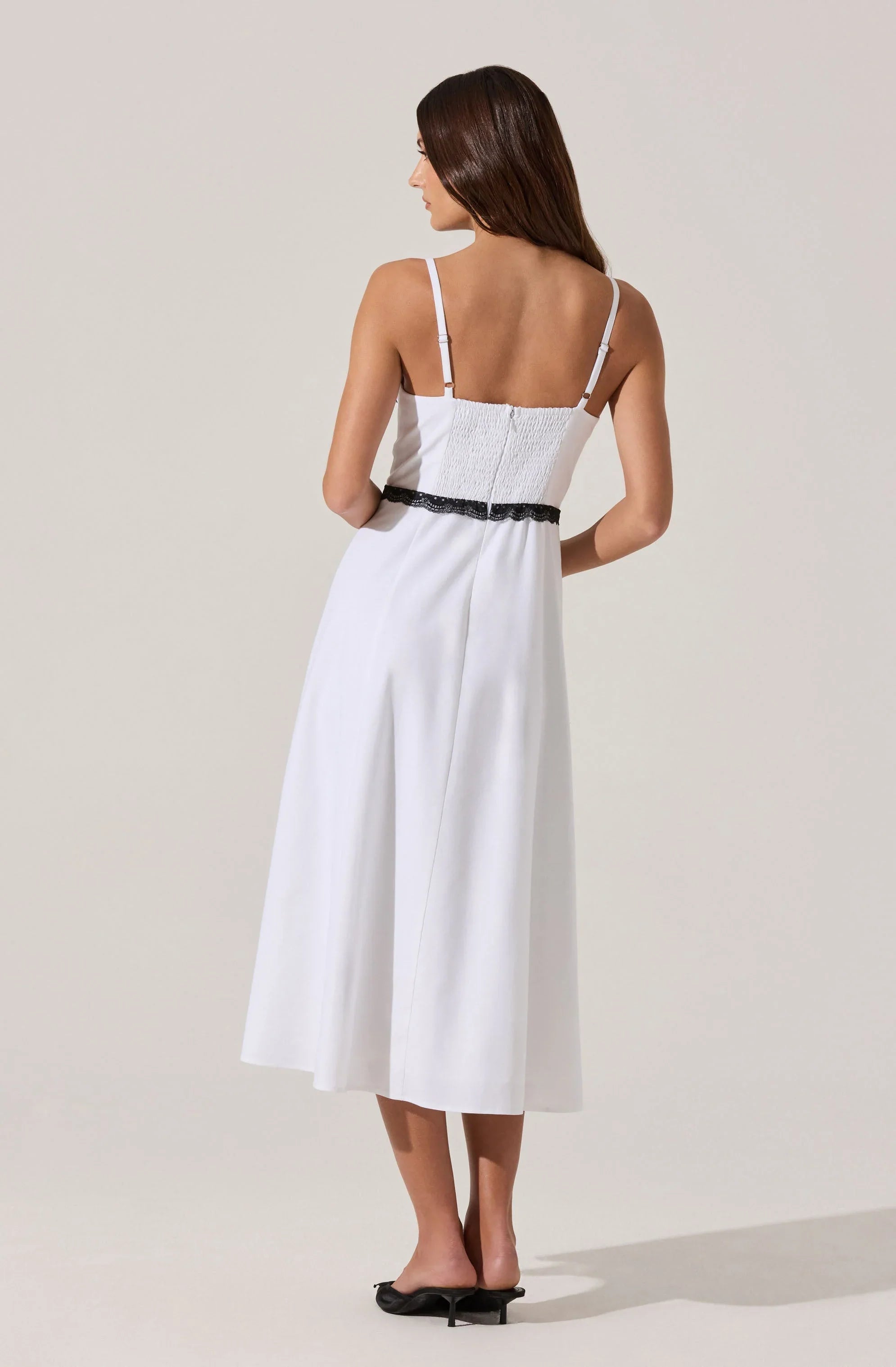 Lbruh Contrast Lace Bustier Midi Dress