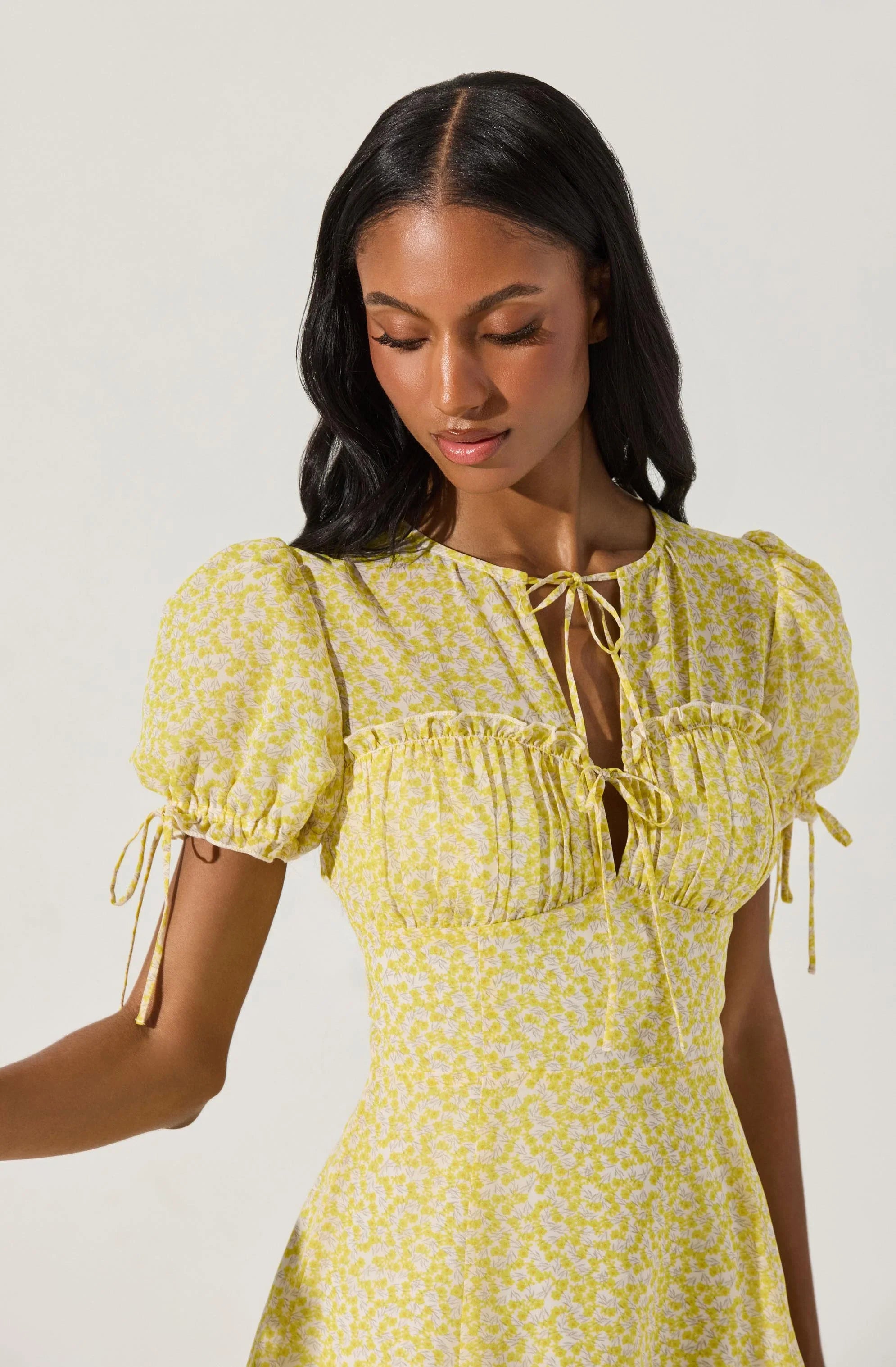 Lbruh Floral Puff Sleeve Mini Dress