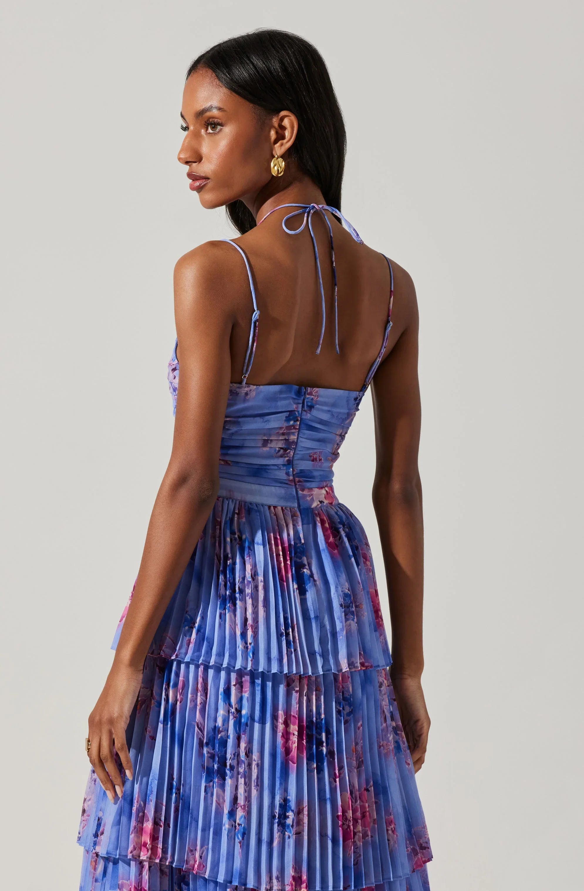 Lbruh Daytona Pleated Floral Maxi Dress