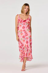 Inixyf Nissa Floral Ruffle Midi Dress
