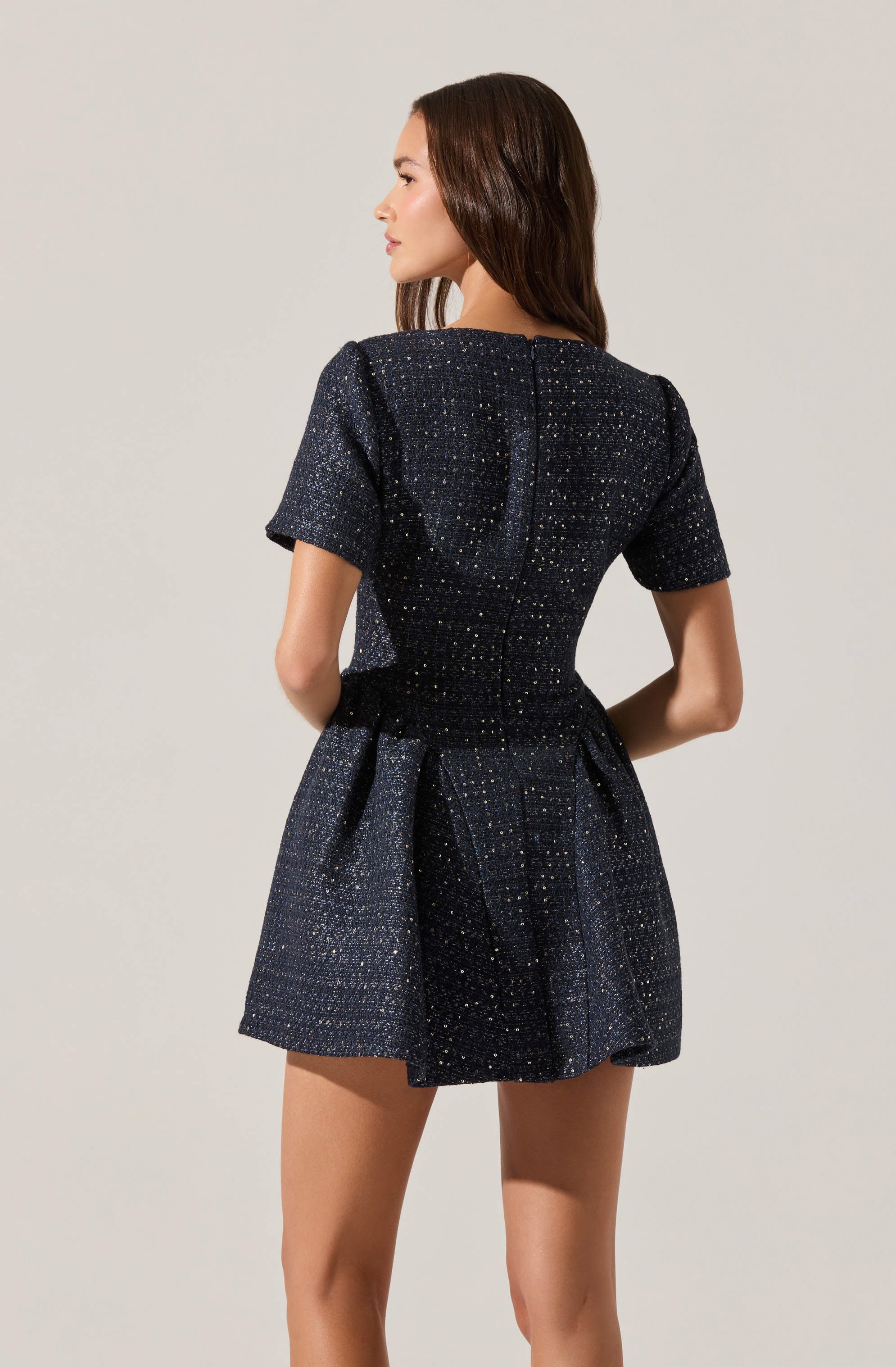 Lbruh Janel Tweed Mini Skater Dress