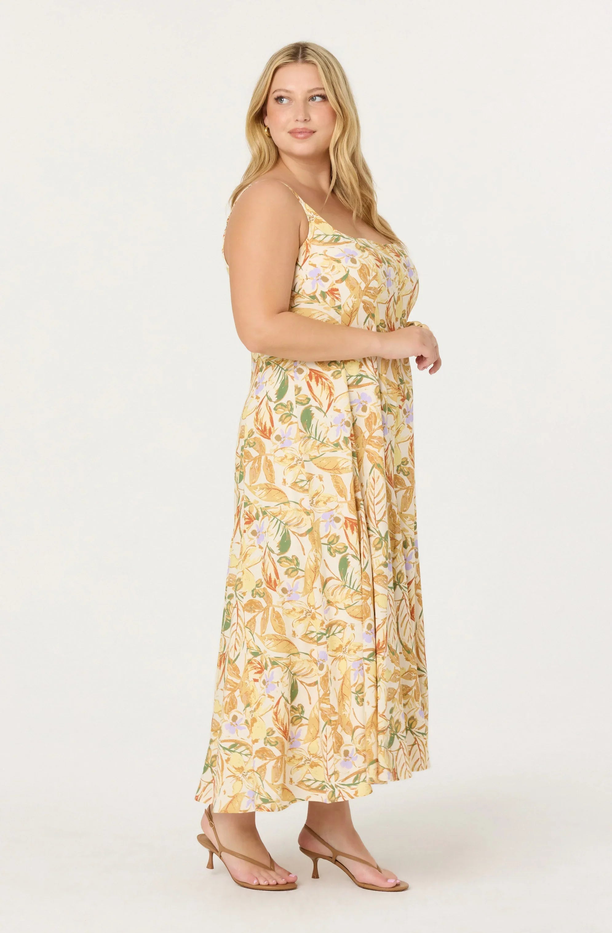 Lbruh Jaleyah Paneled Flare Floral Midi Dress