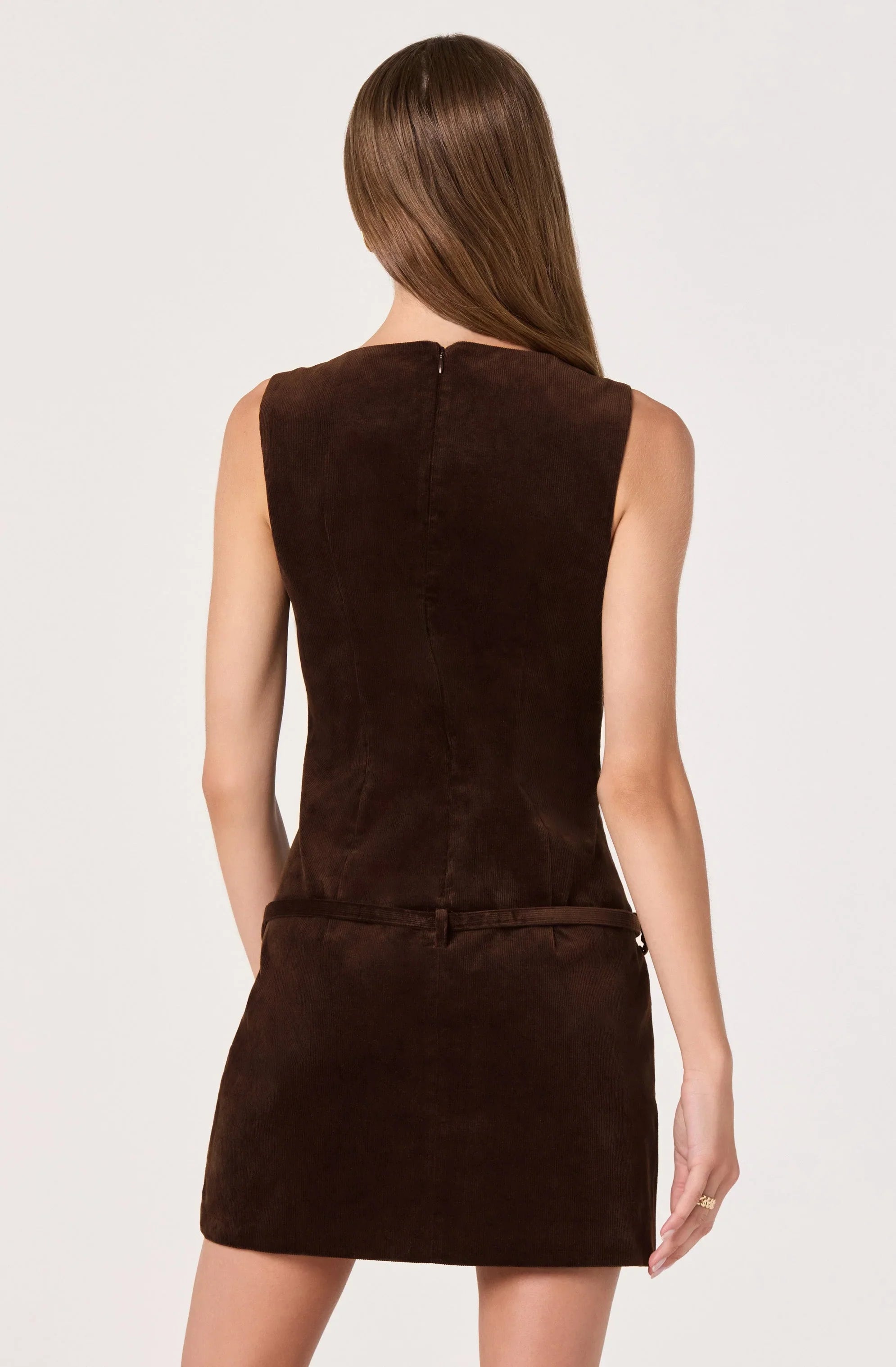 Lbruh Corduroy Belted Mini Dress