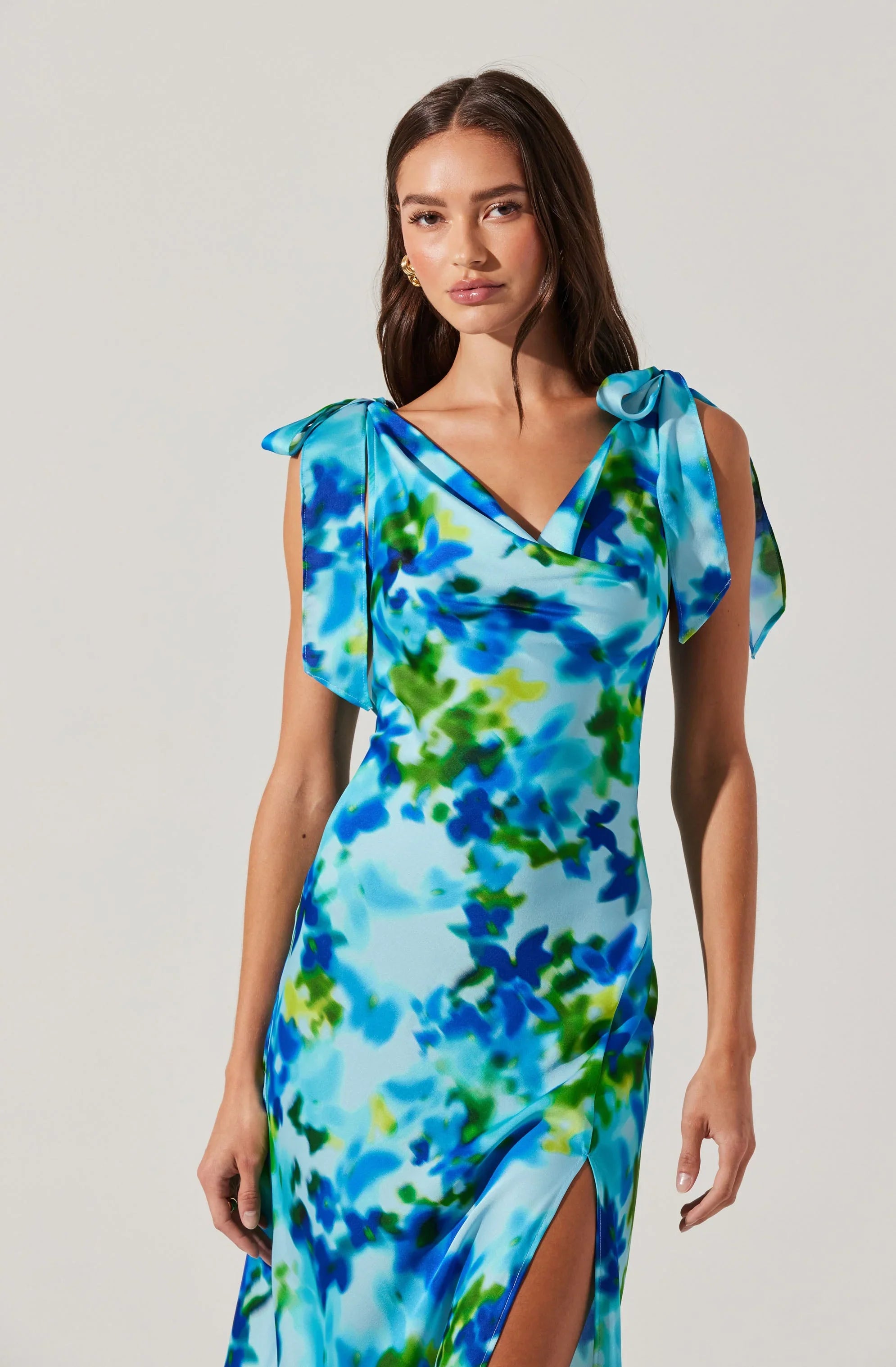 Lbruh Allexina Satin Cowl Neck Midi Dress