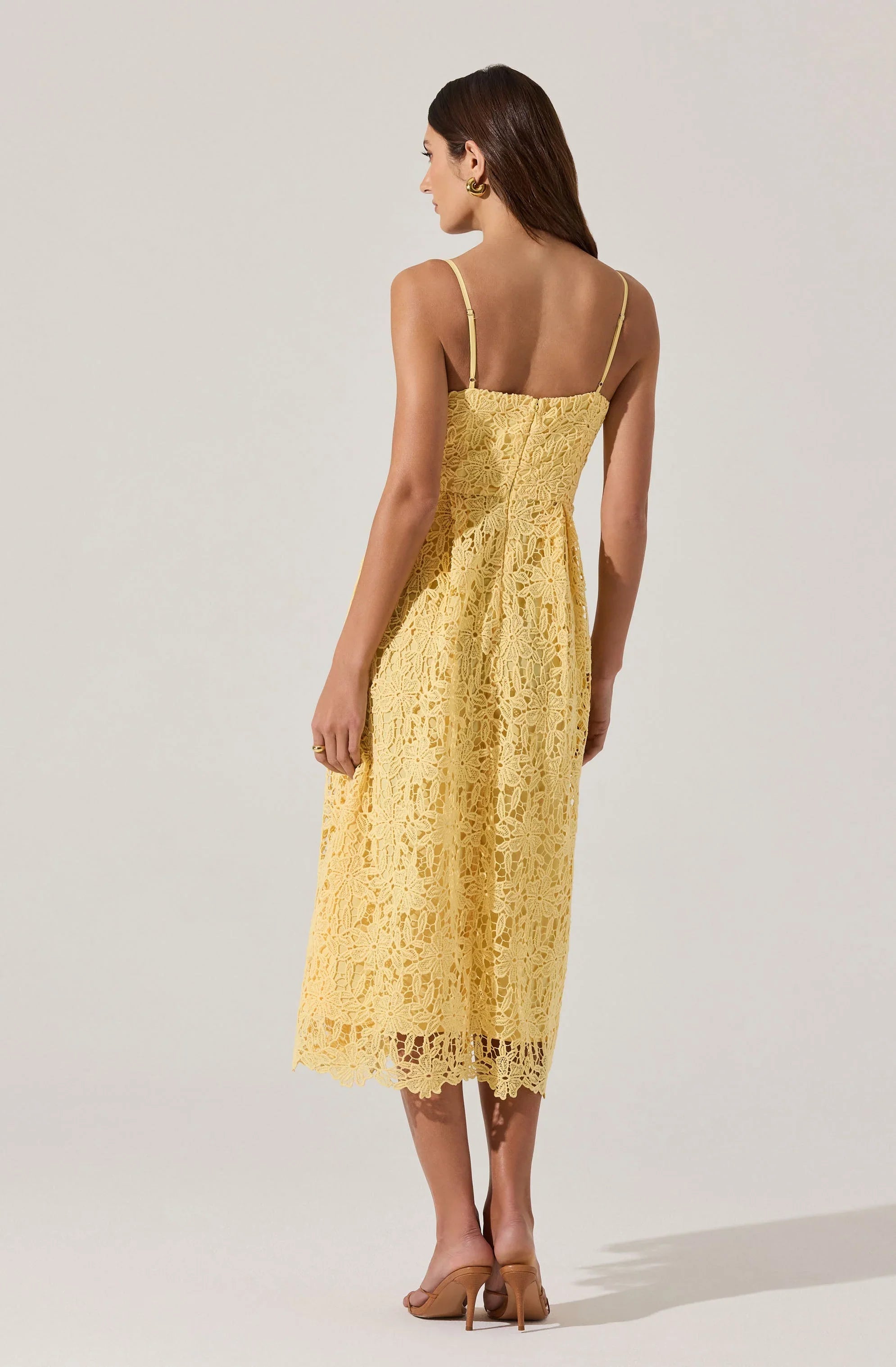 Lbruh Floral Lace Midi Dress
