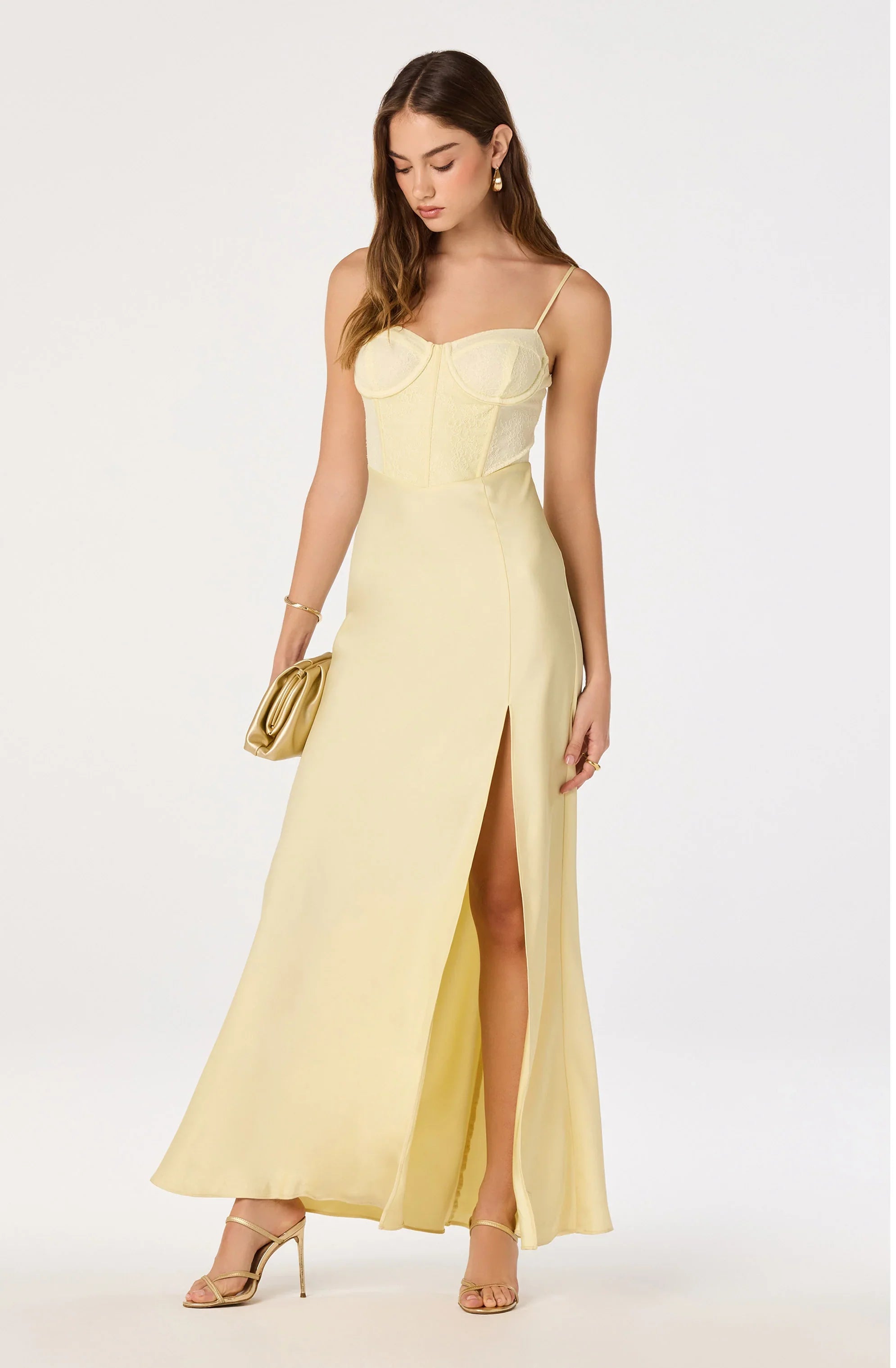 Inixyf Zinnia Lace Bustier Maxi Gown