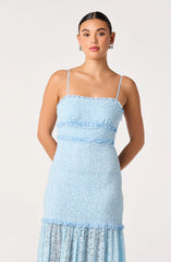 Inixyf Ruffle Tiered Lace Maxi Dress