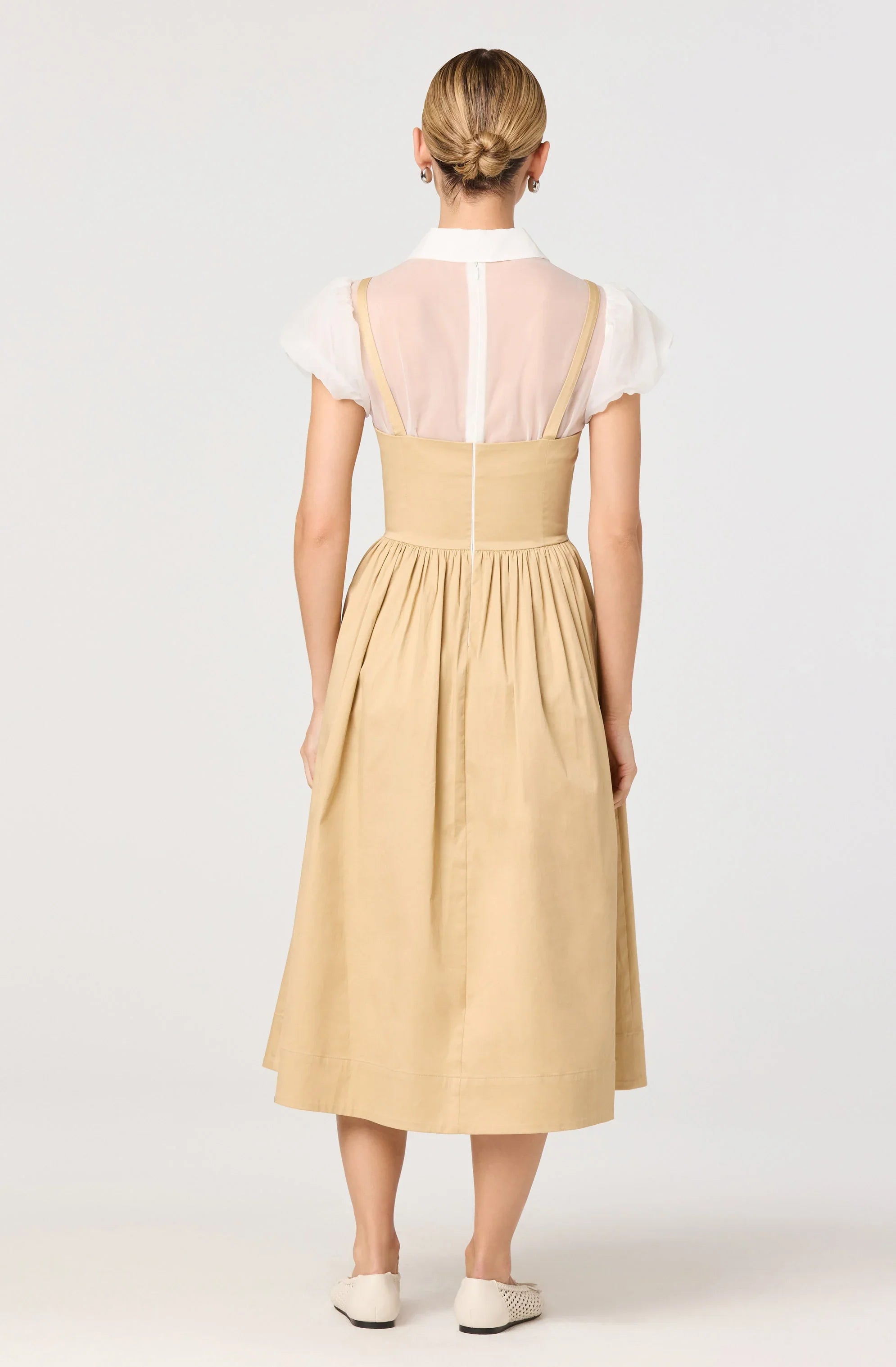 Lbruh Carrington Mixed Media Layered Midi Dress