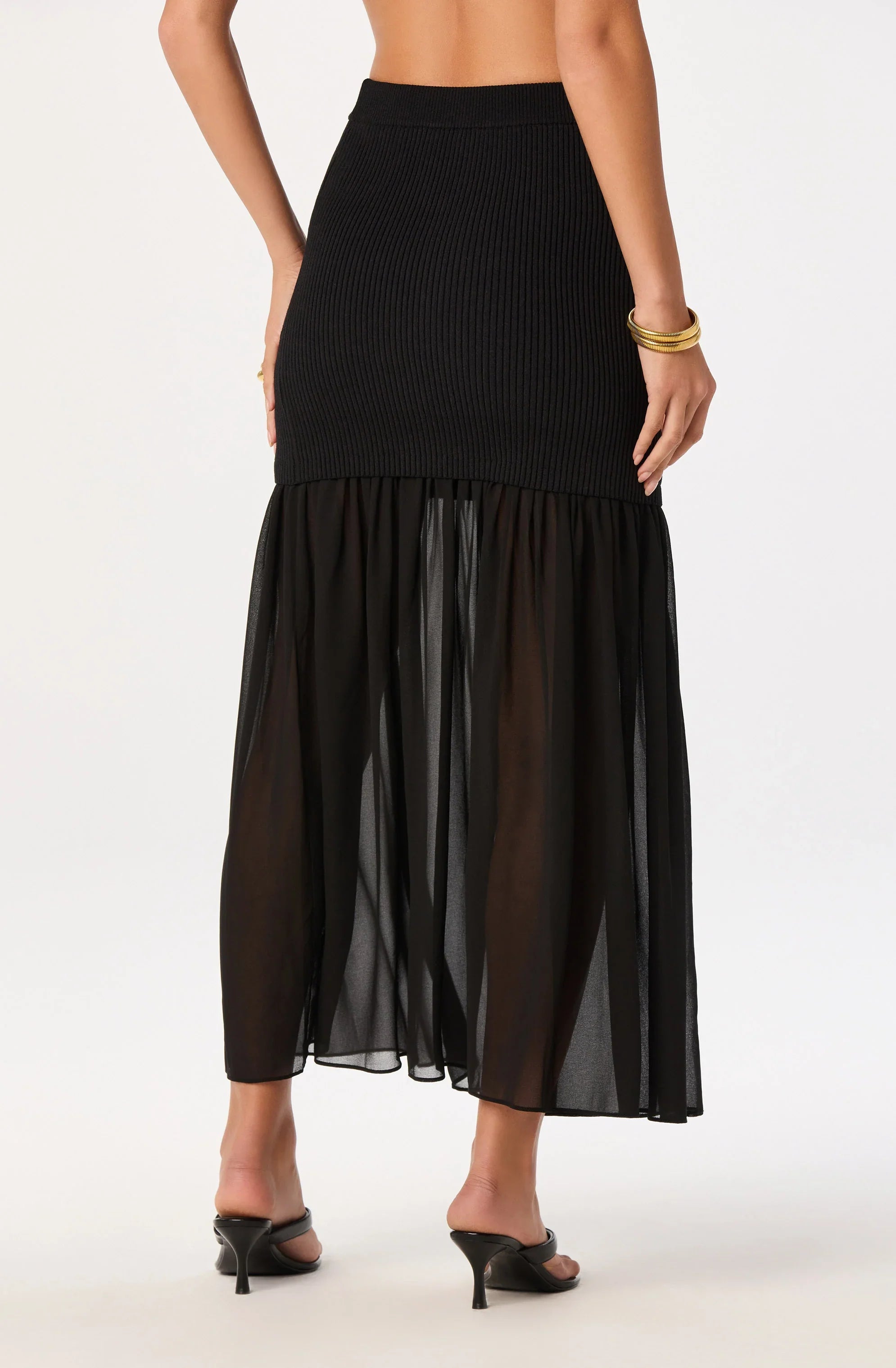 Inixyf Halie Mixed Media Maxi Skirt