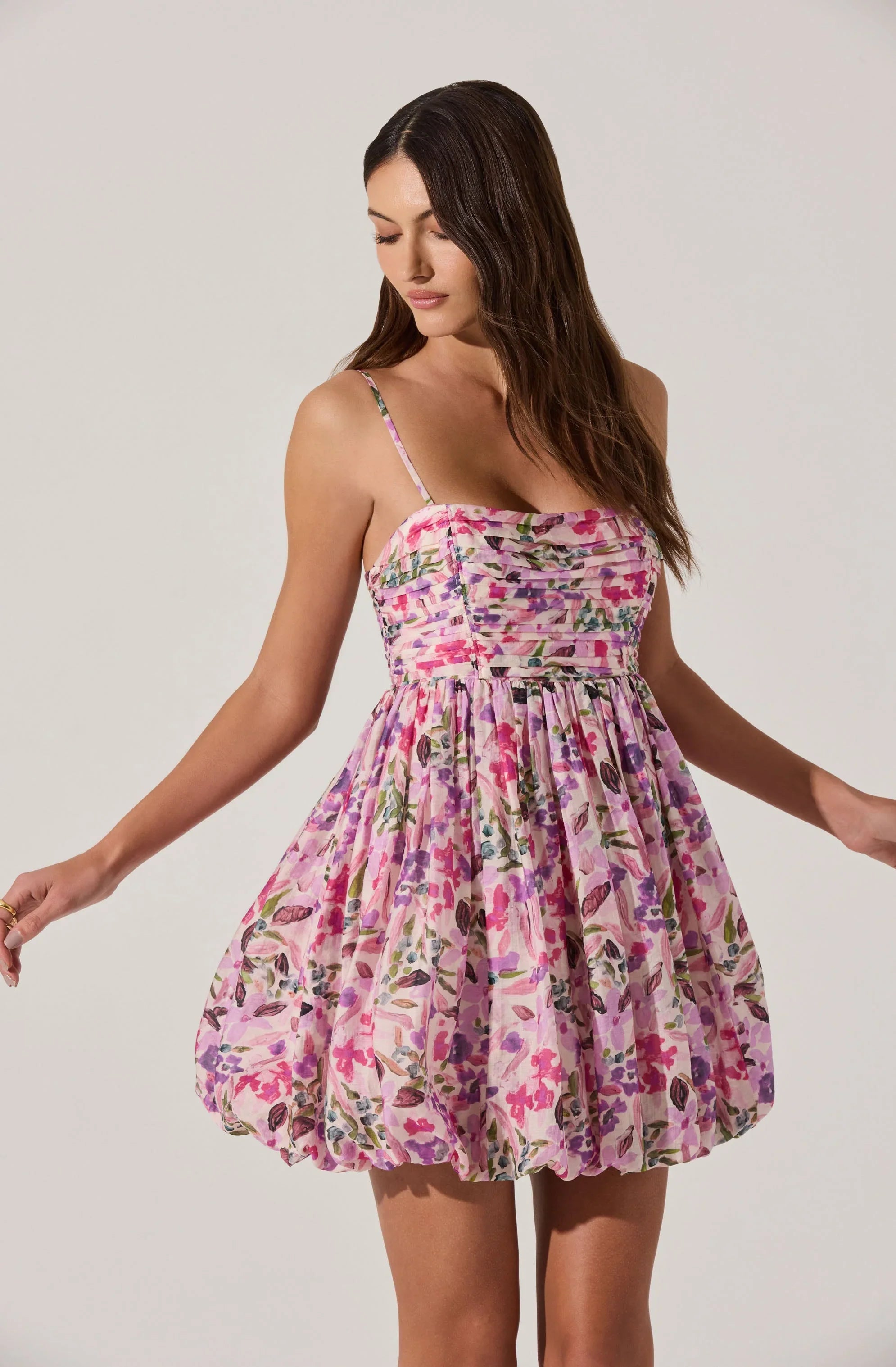 Lbruh Bubble Floral Mini Dress