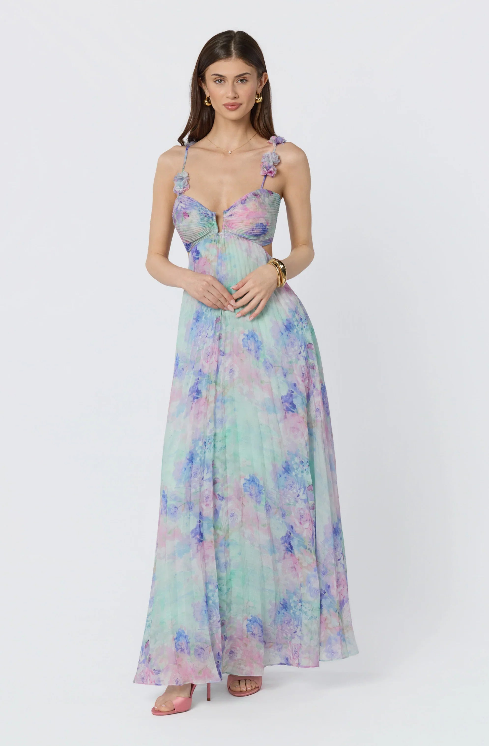 Inixyf Emese Floral Cutout Maxi Dress