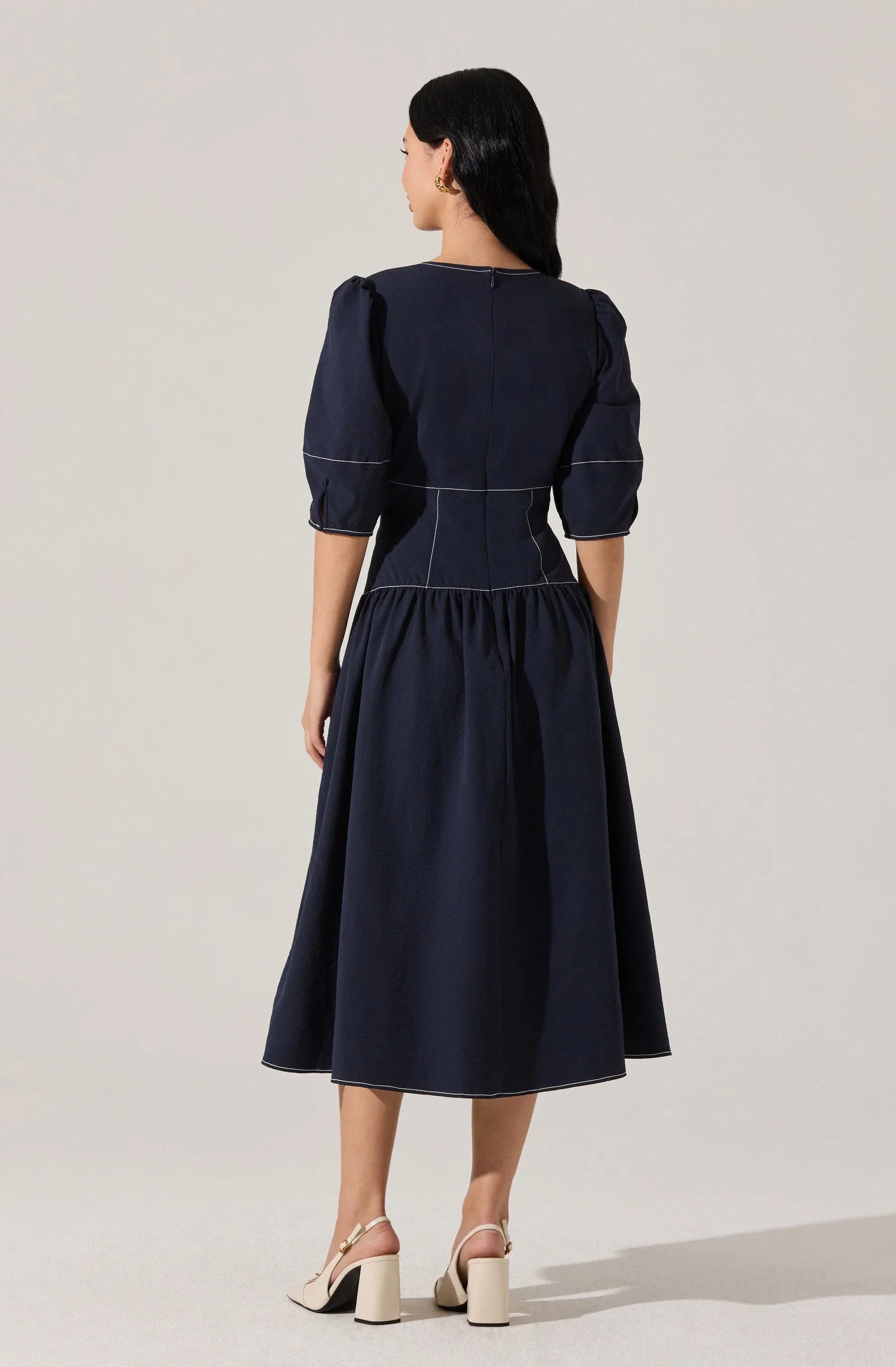 Lbruh Samarra Contrast Stitch Midi Dress