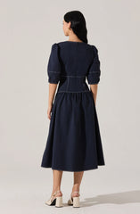 Lbruh Samarra Contrast Stitch Midi Dress