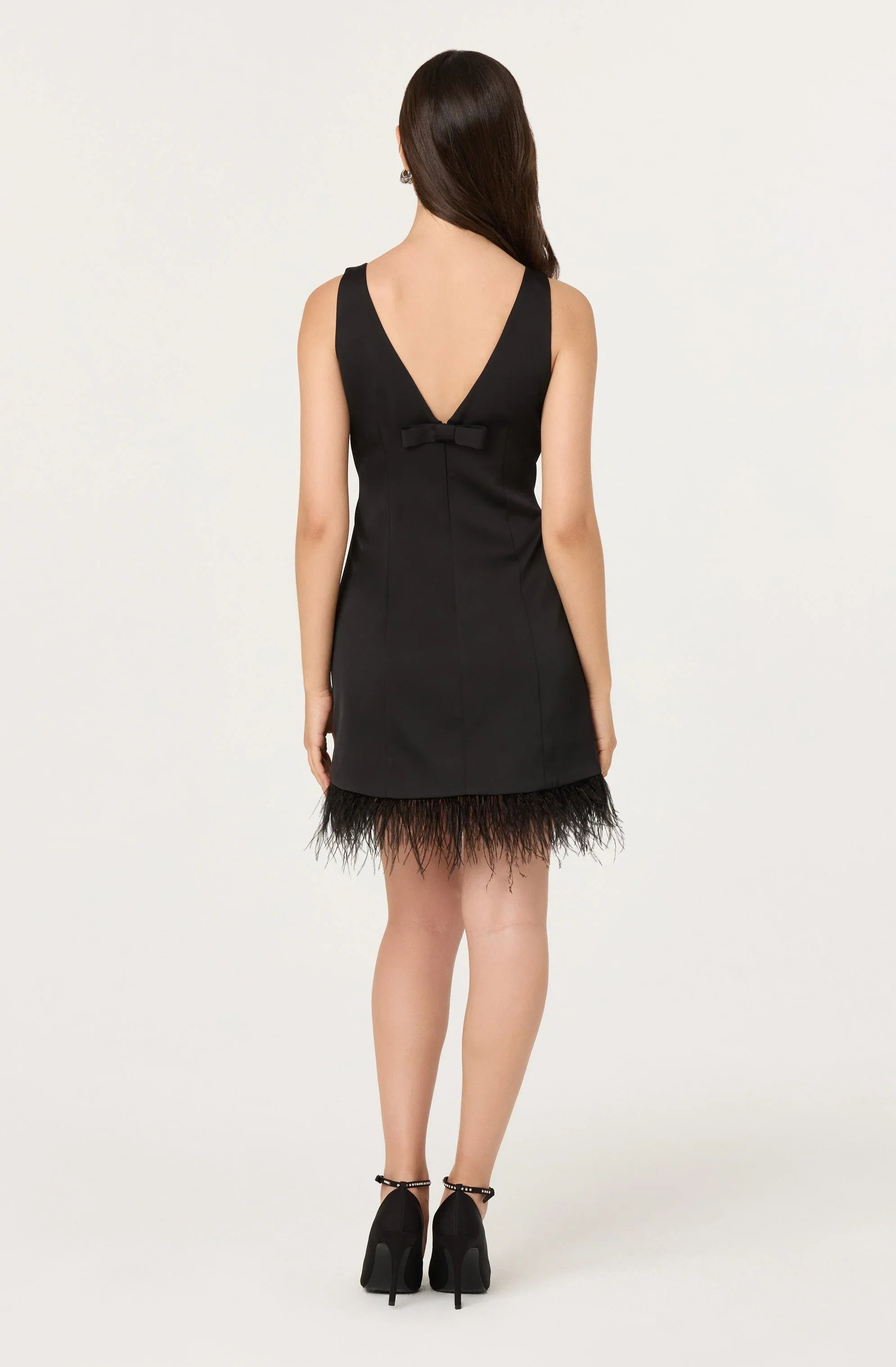 Lbruh Alisanne Feather Trim Mini Dress