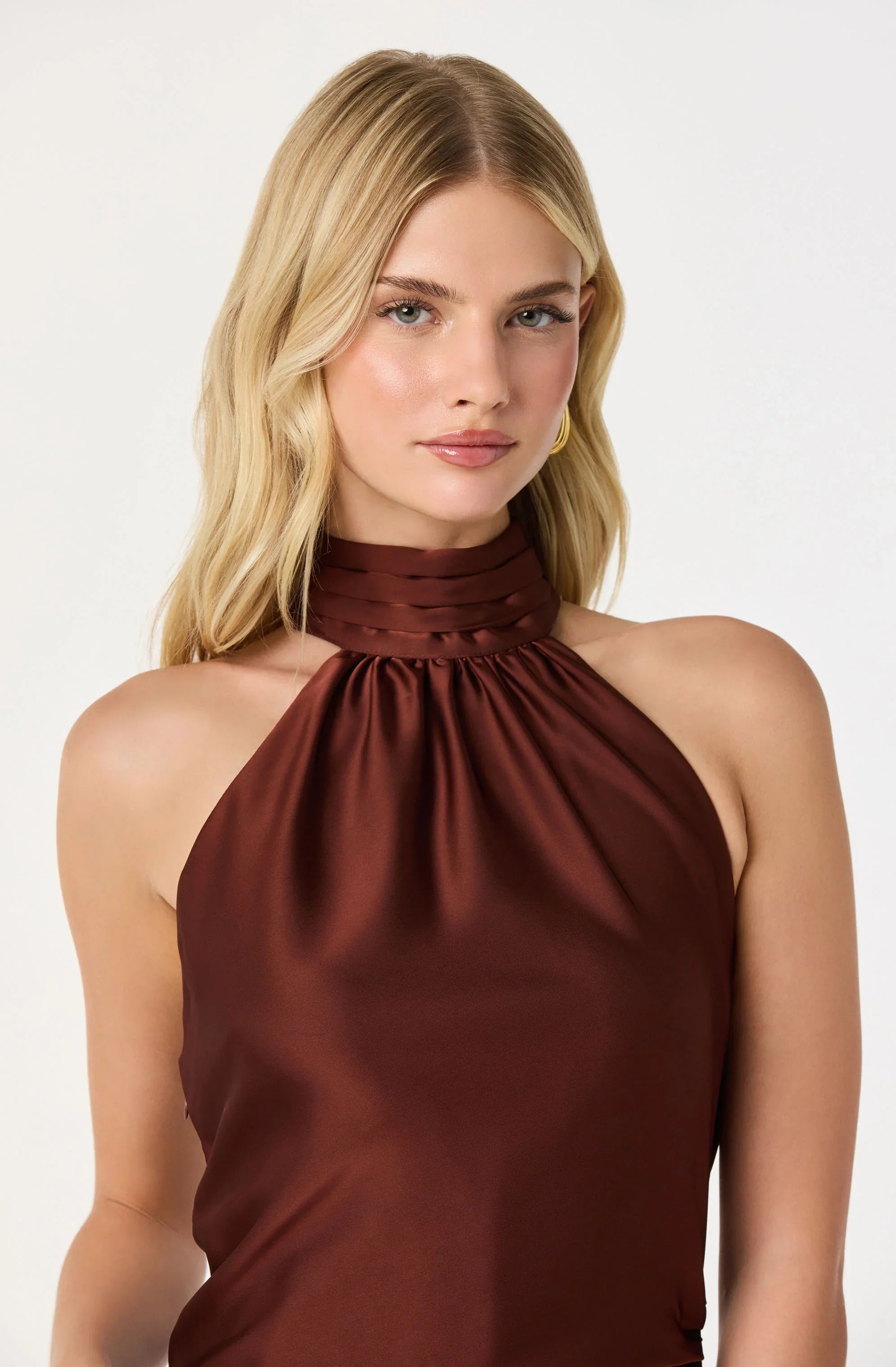 Lbruh Jasmin Satin Halter Maxi Dress