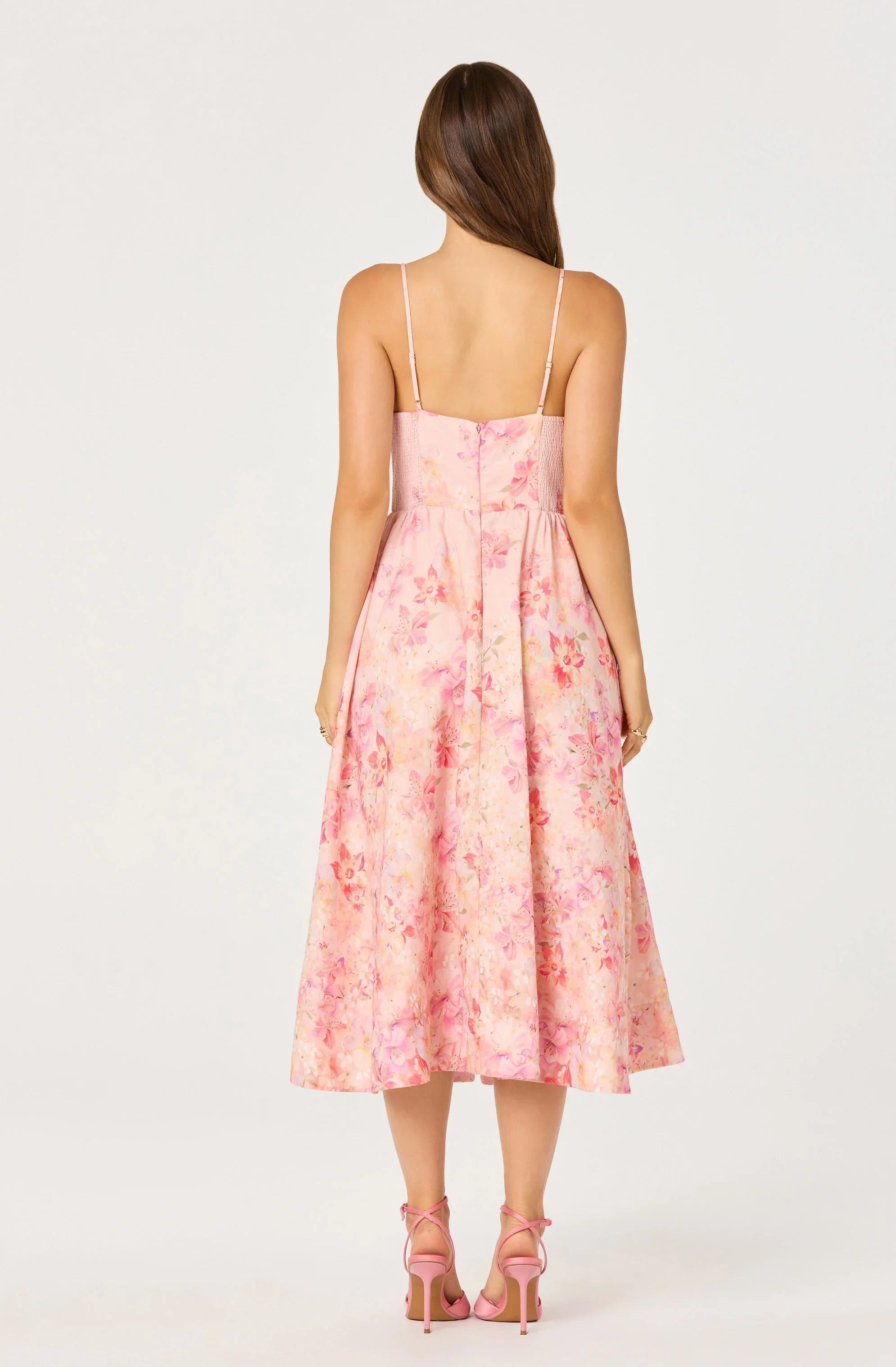 Inixyf Janna Floral Plunge Midi Dress