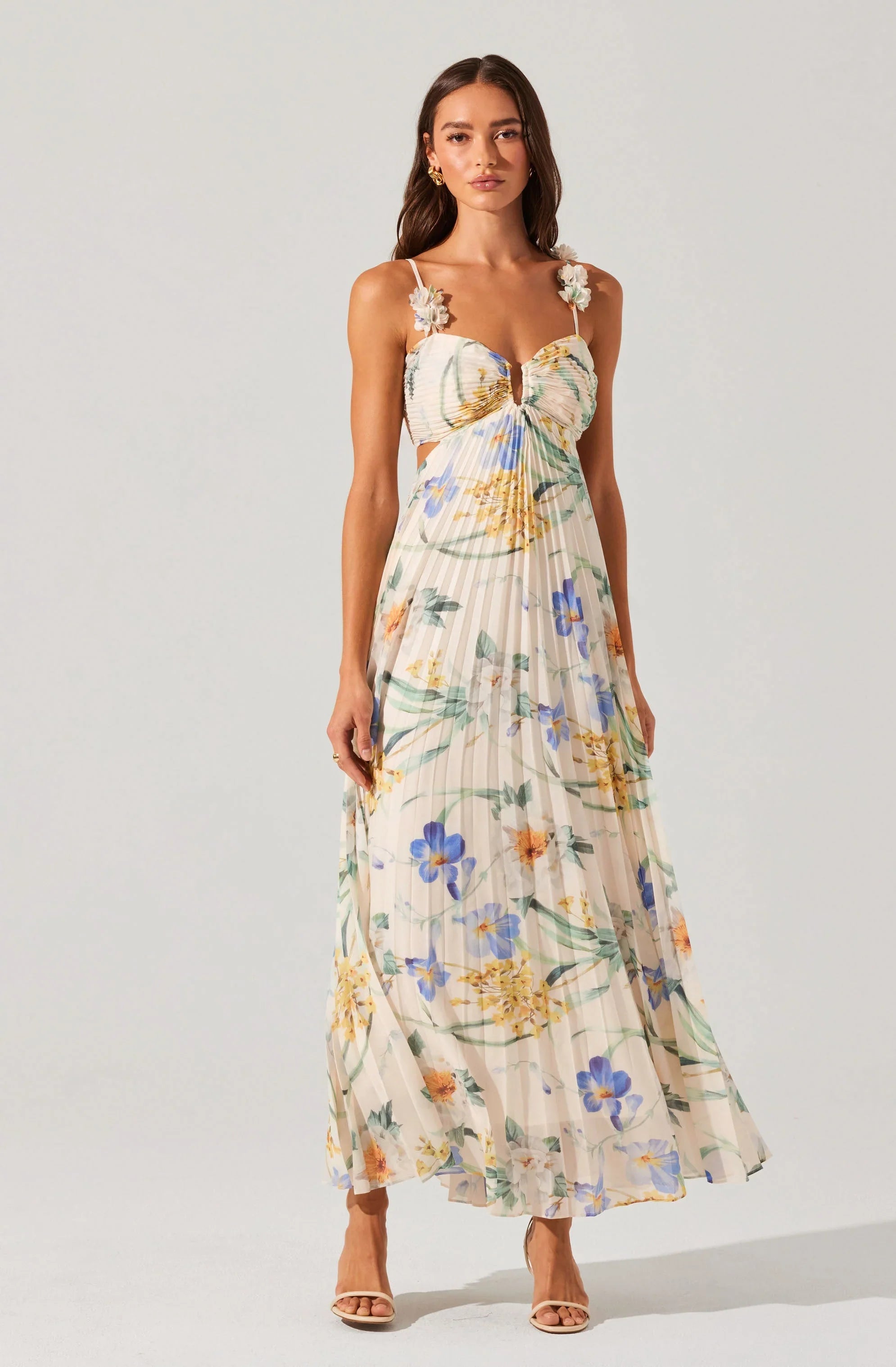Lbruh Emese Floral Pleated Maxi Dress