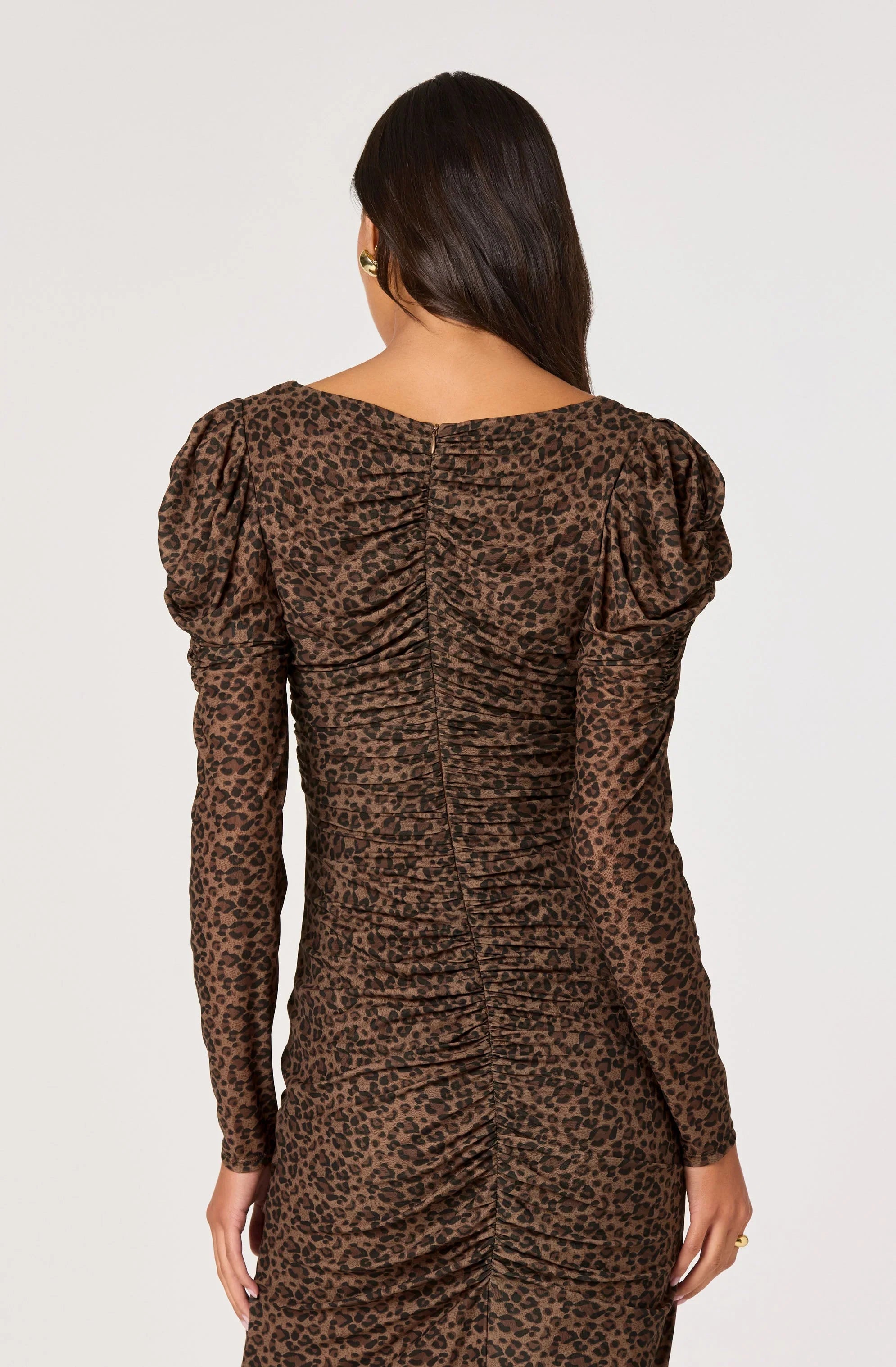 Lbruh Ruched Mesh Midi Dress