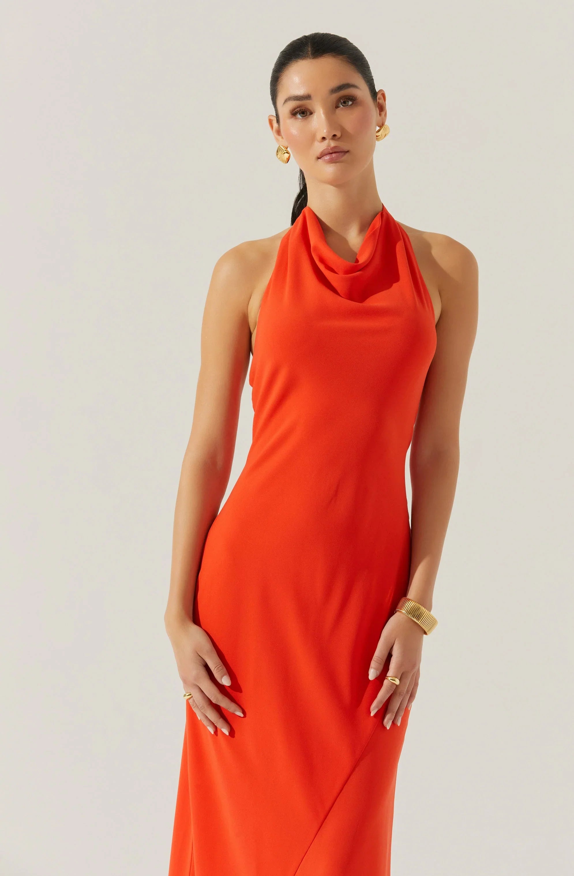 Lbruh Dalisay Cowl Neck Halter Dress
