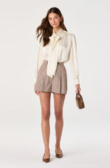 Inixyf Marbry High Neck Tie Detail Top