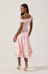 Lbruh Asymmetric Shoulder Strap Midi Dress