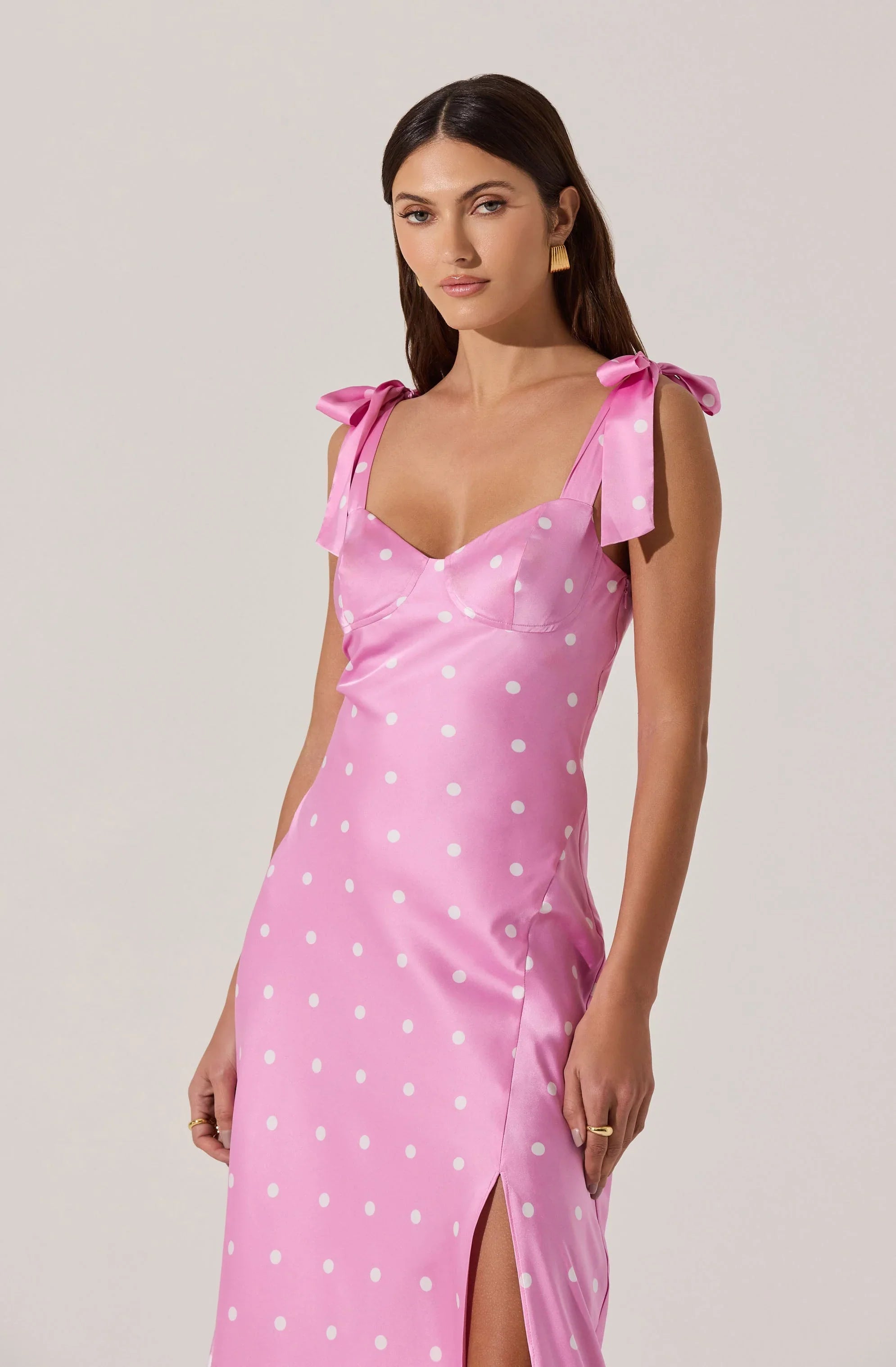 Lbruh Sweetheart Bow Strap Midi Dress