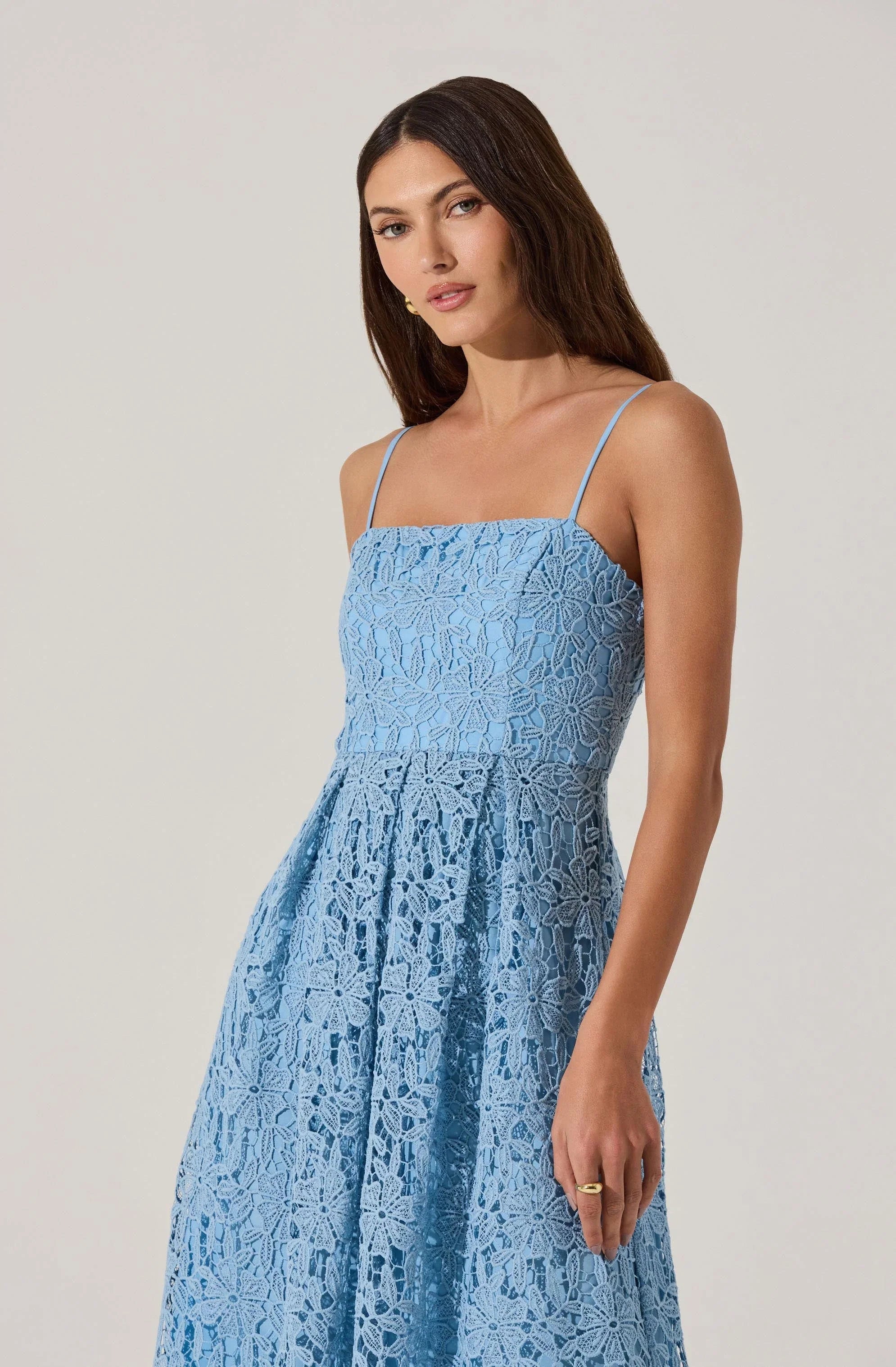 Lbruh Floral Lace Midi Dress