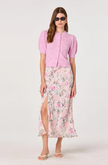 Inixyf Kaydence Puff Sleeve Bobble Stitch Cardigan