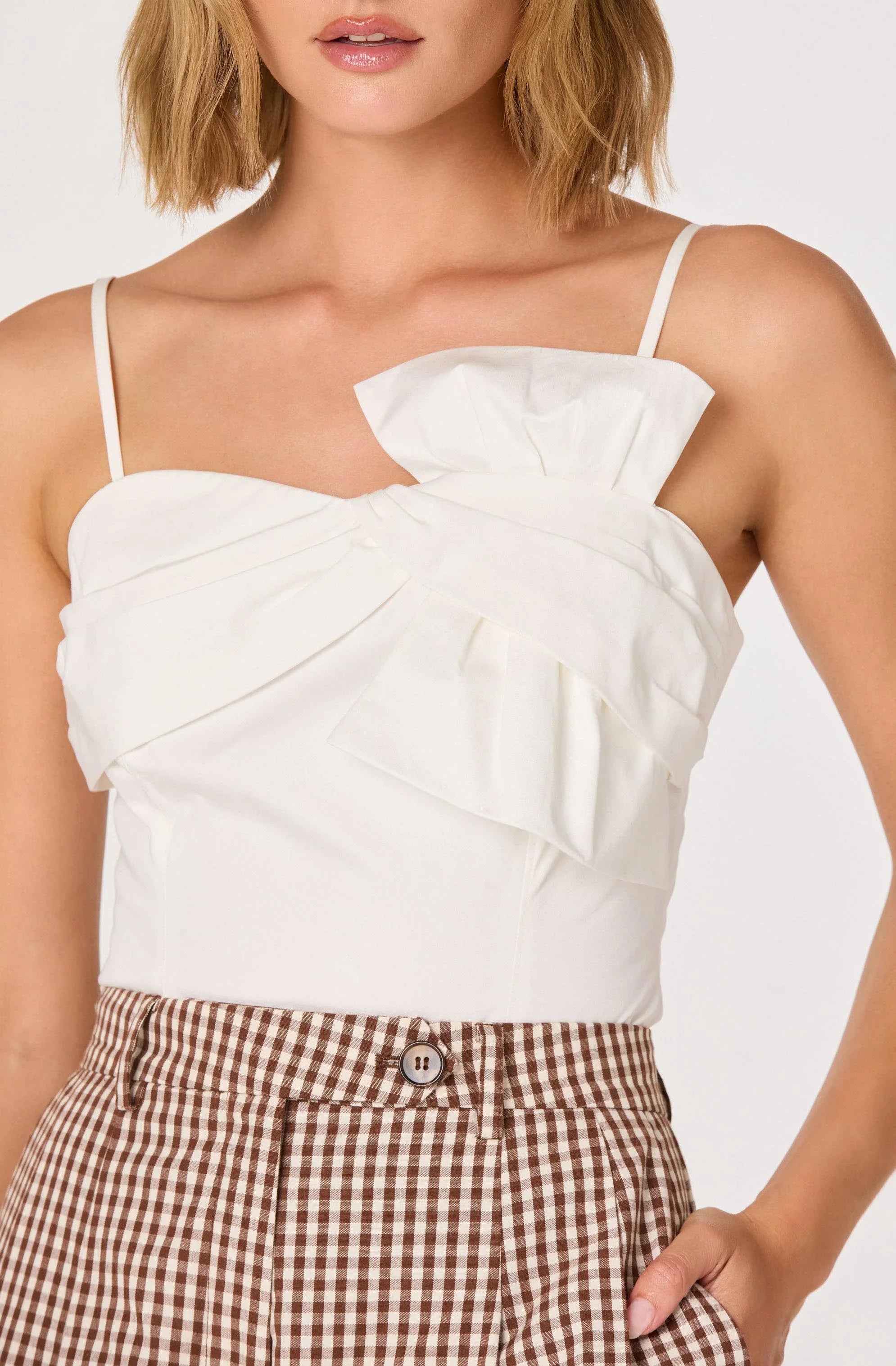 Inixyf Nakia Bow Detail Cropped Top