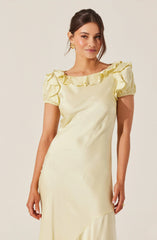 Lbruh Auden Satin Ruffle Midi dress