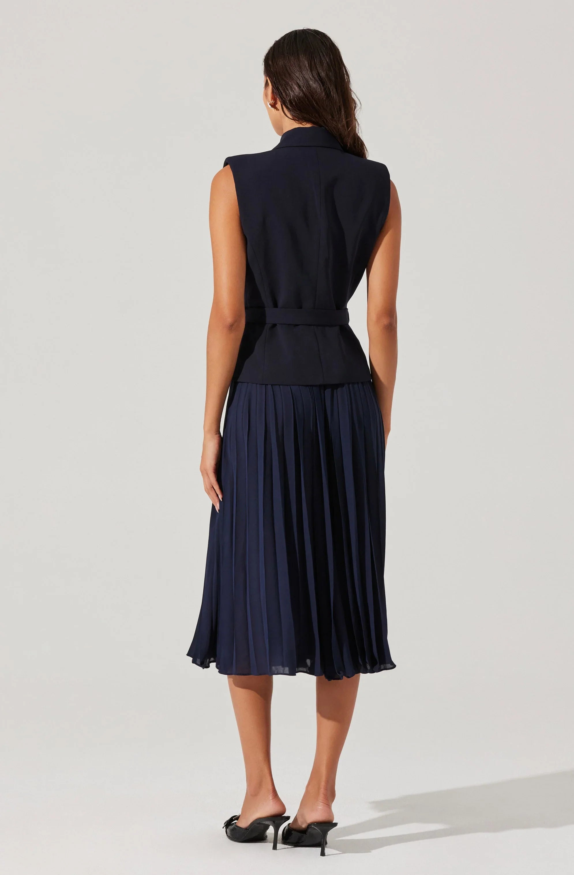 Lbruh Mixed Media Vest Wrap Dress