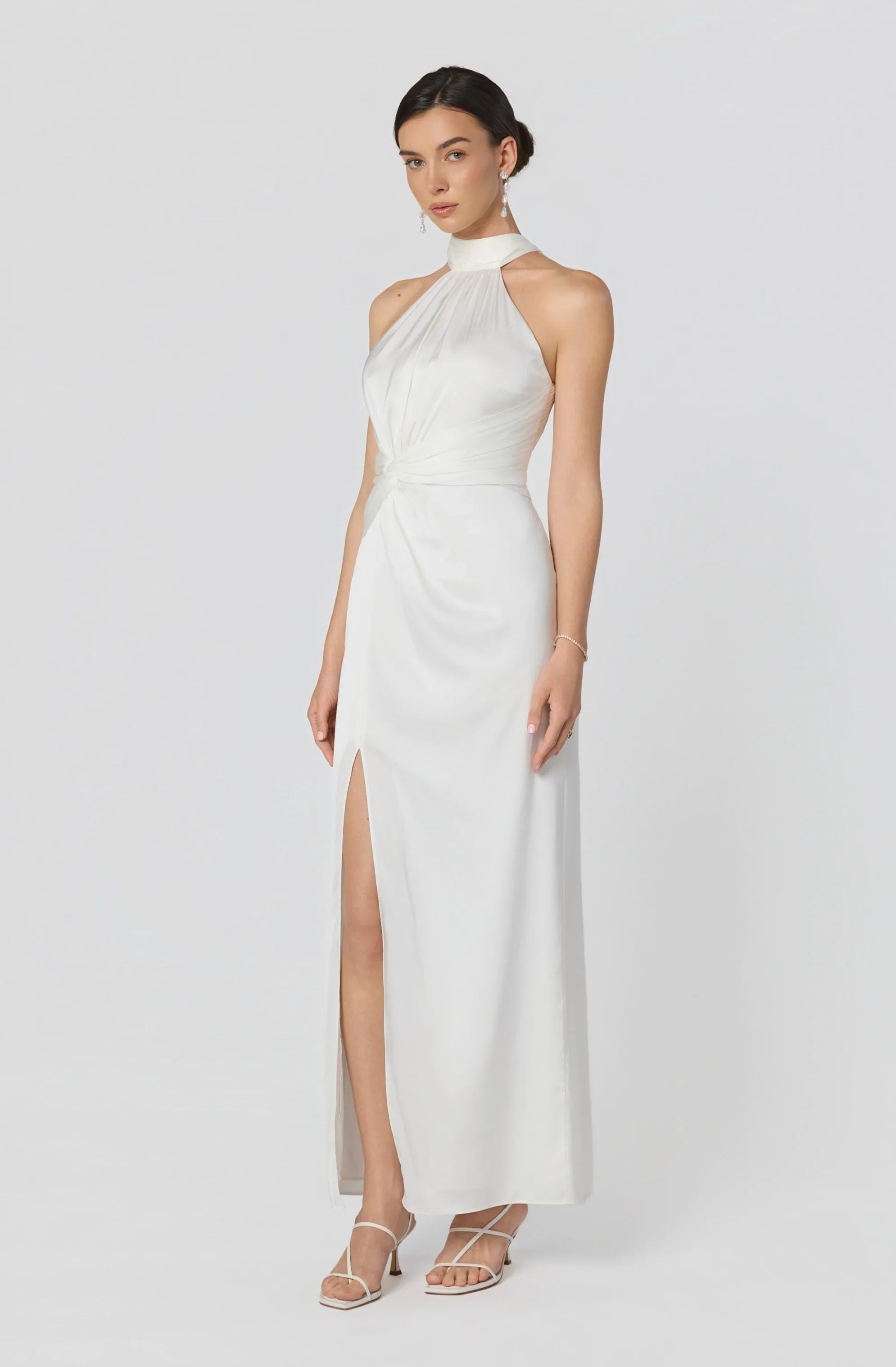 Inixyf Aspen Twist Front Halter Maxi Dress