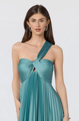 Inixyf Rasya One-Shoulder Pleated Maxi Dress