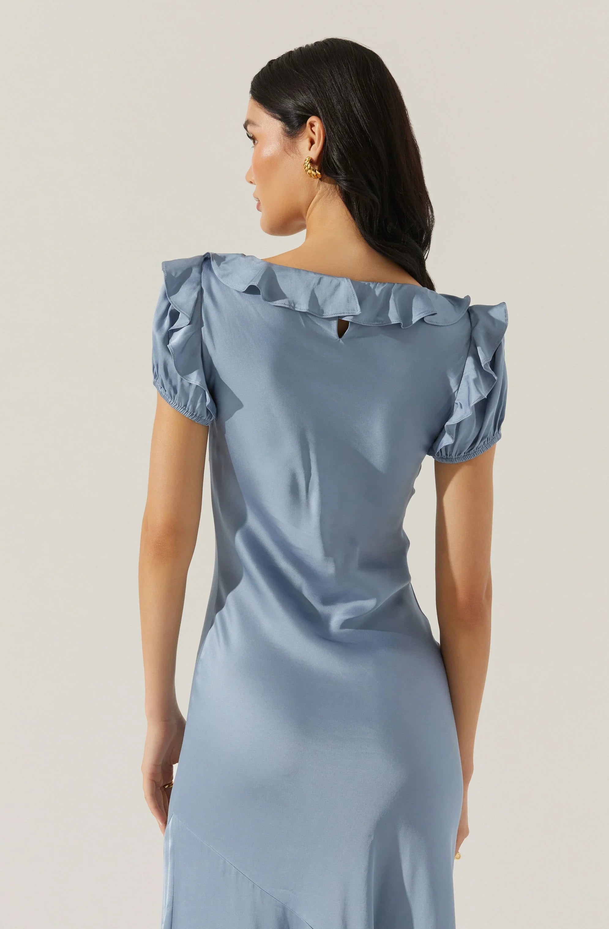 Lbruh Auden Satin Ruffle Midi dress