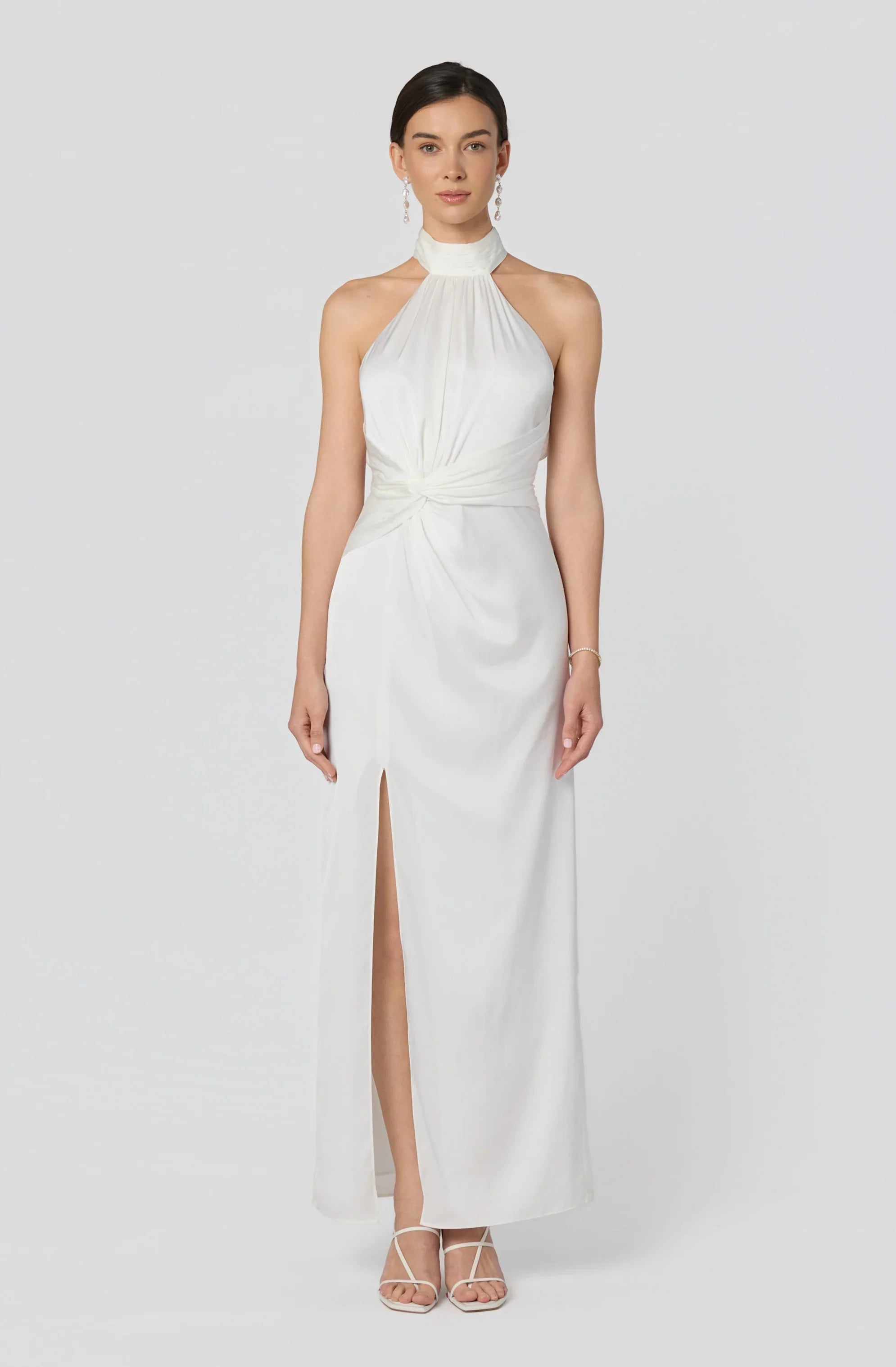 Inixyf Aspen Twist Front Halter Maxi Dress