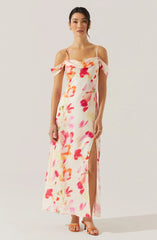 Lbruh Kitura Cold Shoulder Floral Maxi Dress