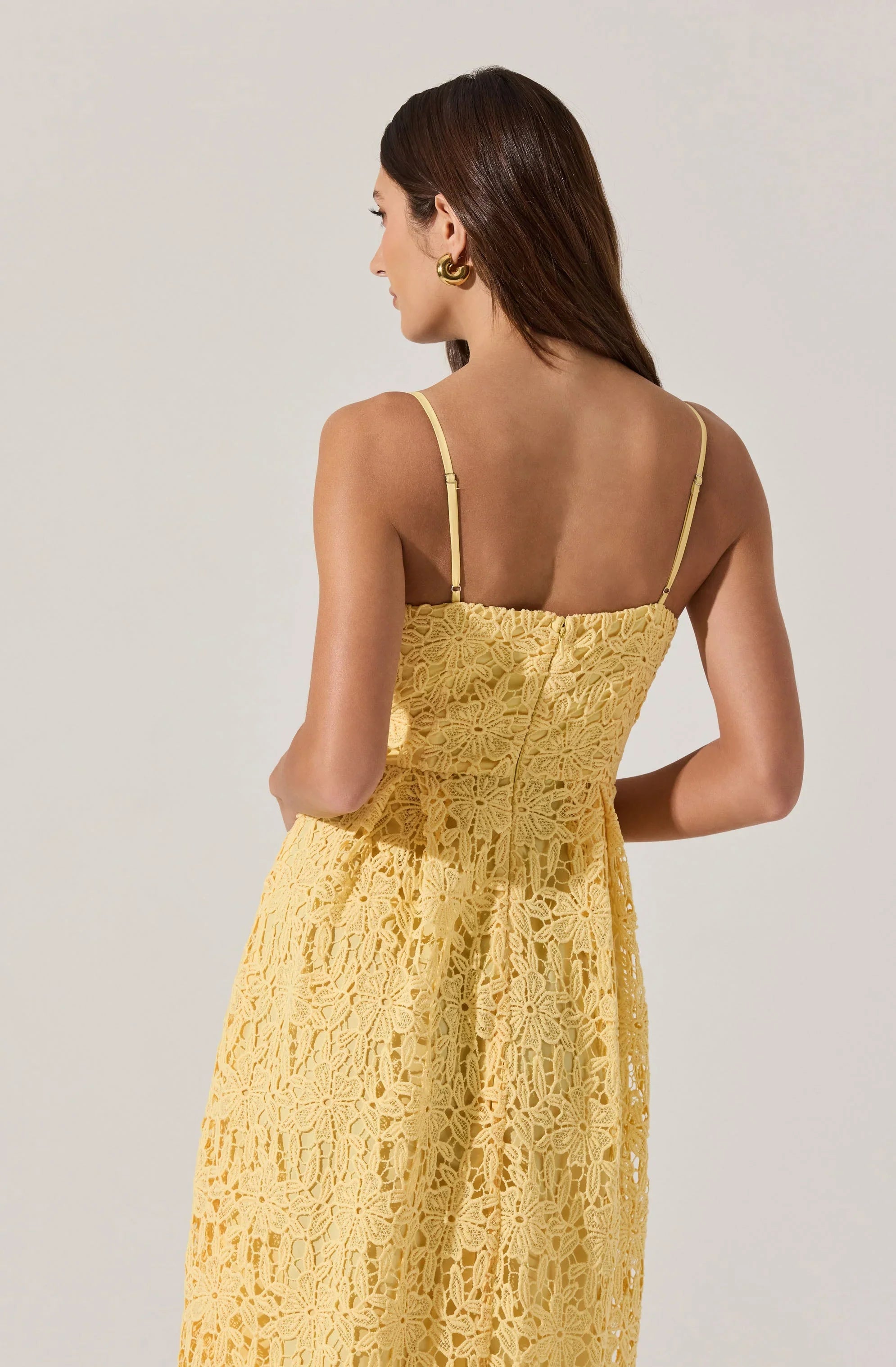 Lbruh Floral Lace Midi Dress
