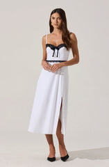 Lbruh Contrast Lace Bustier Midi Dress