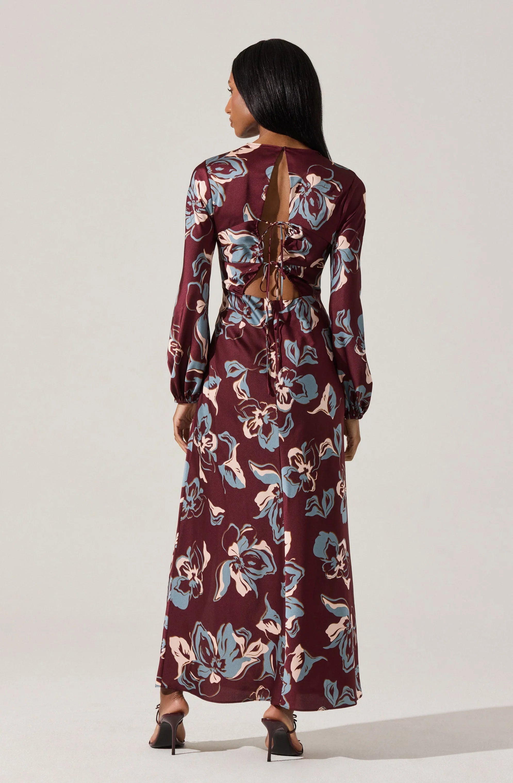 Lbruh Elyse Satin Floral Midi Dress