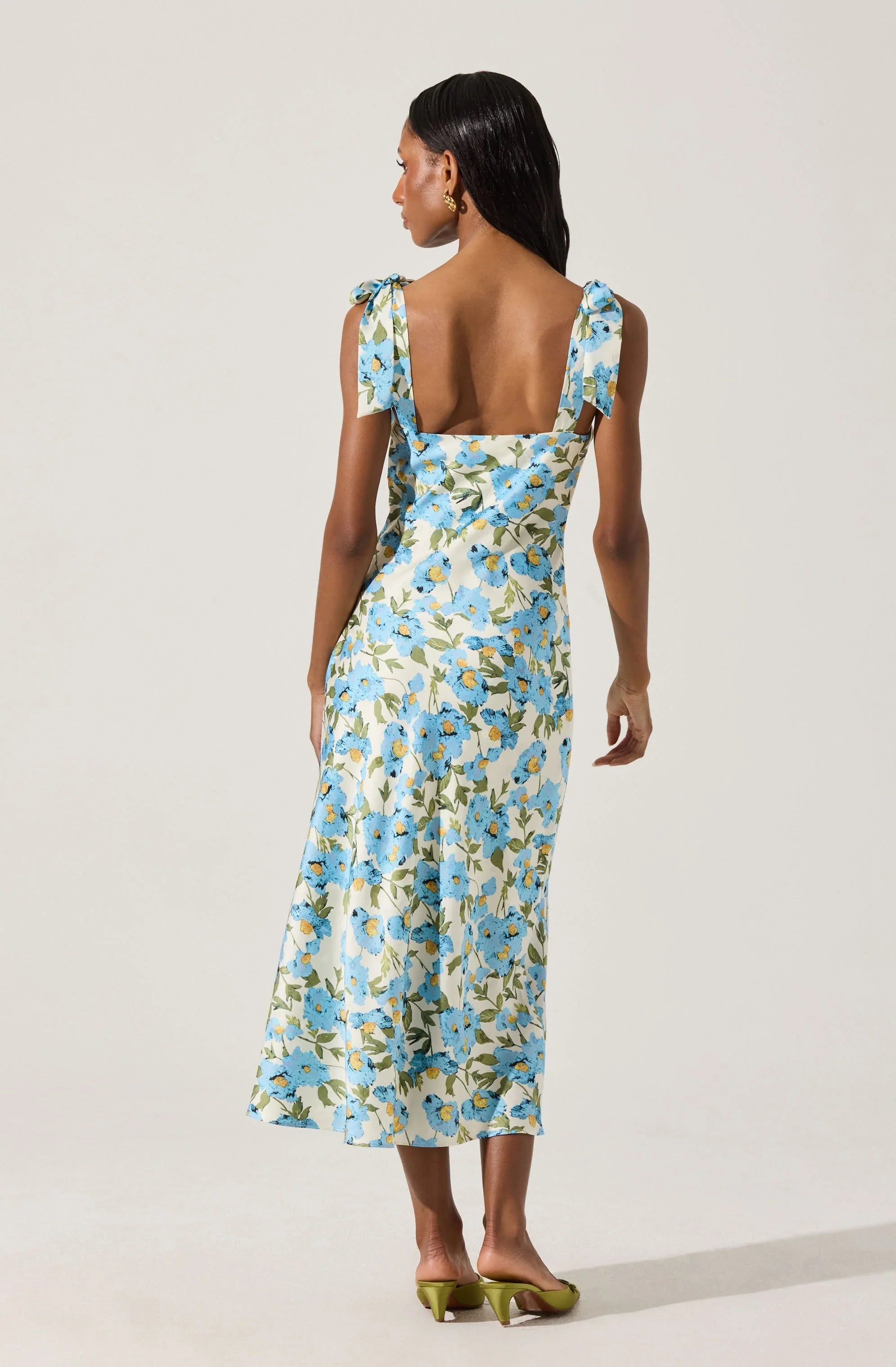 Lbruh Sweetheart Bow Strap Midi Dress