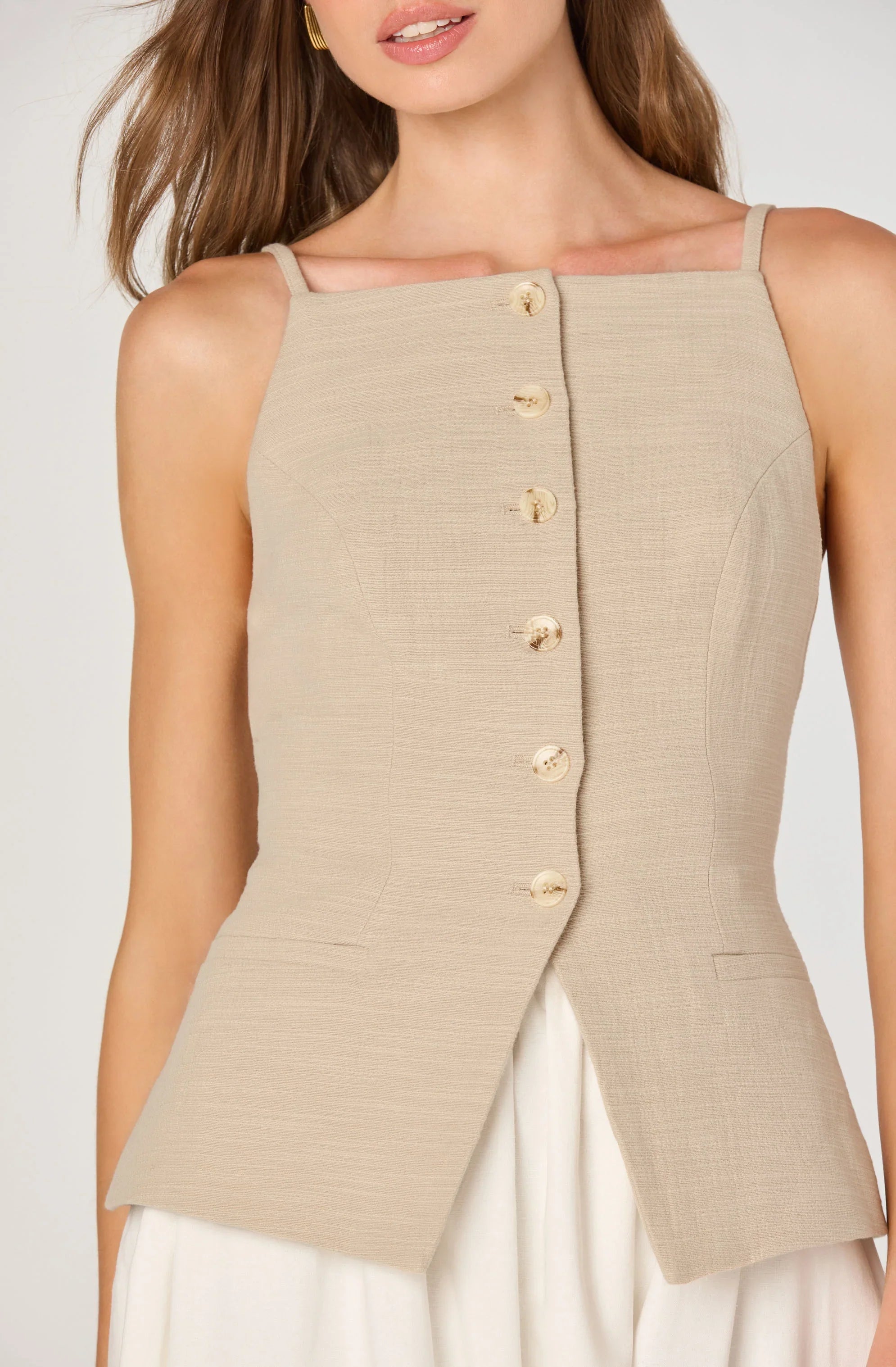 Lbruh Longline Vest Mixed Media Dress