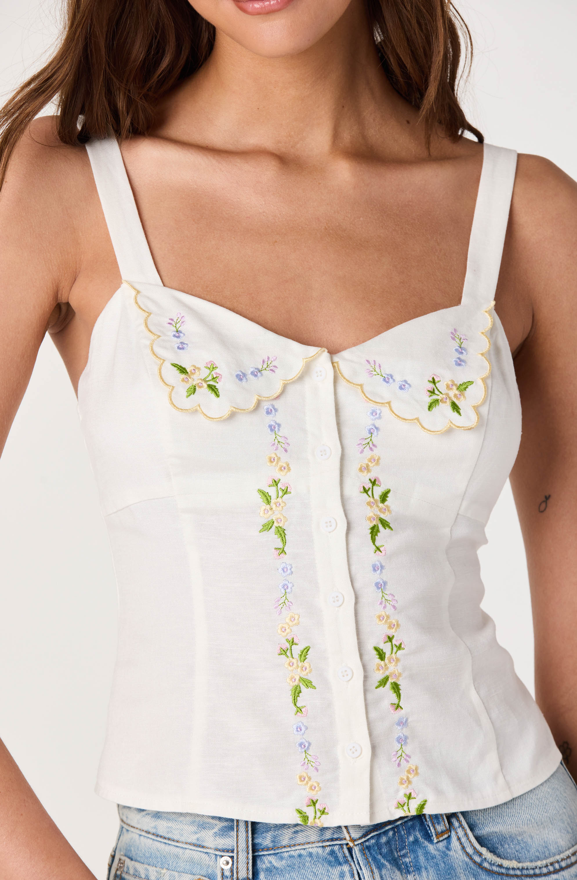 Inixyf Shaya Floral Embroidered Top