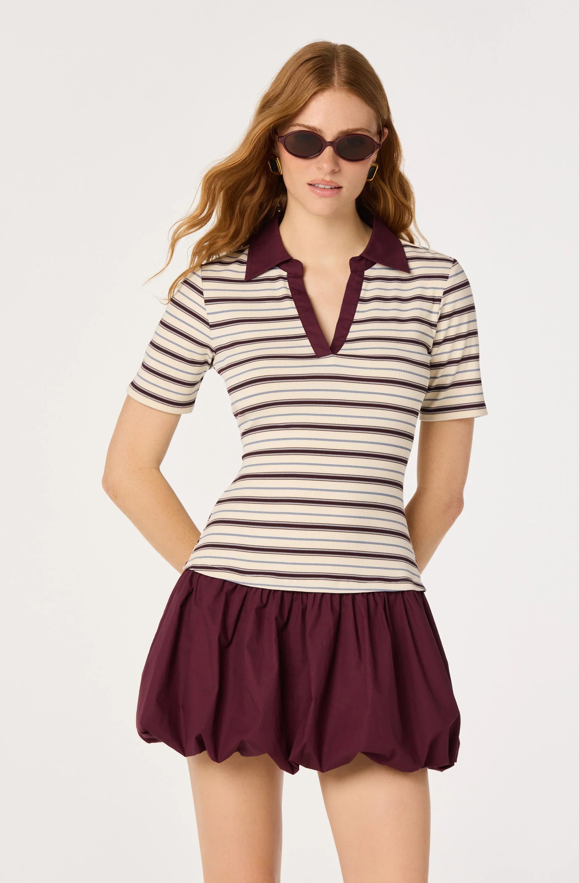 Inixyf Emmalee Mixed Media Polo Dress