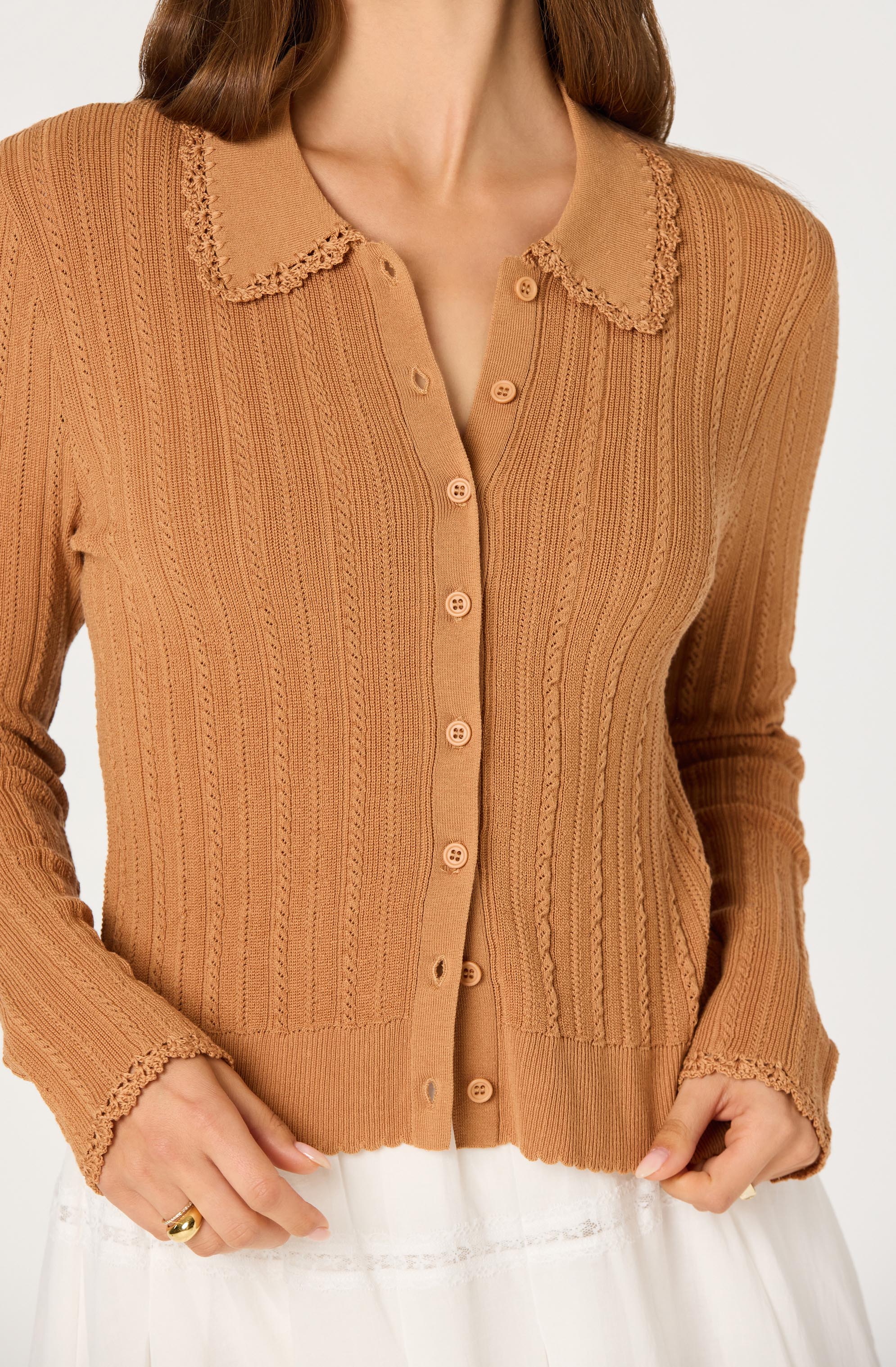 Inixyf Kristen Pointelle Collar Cardigan