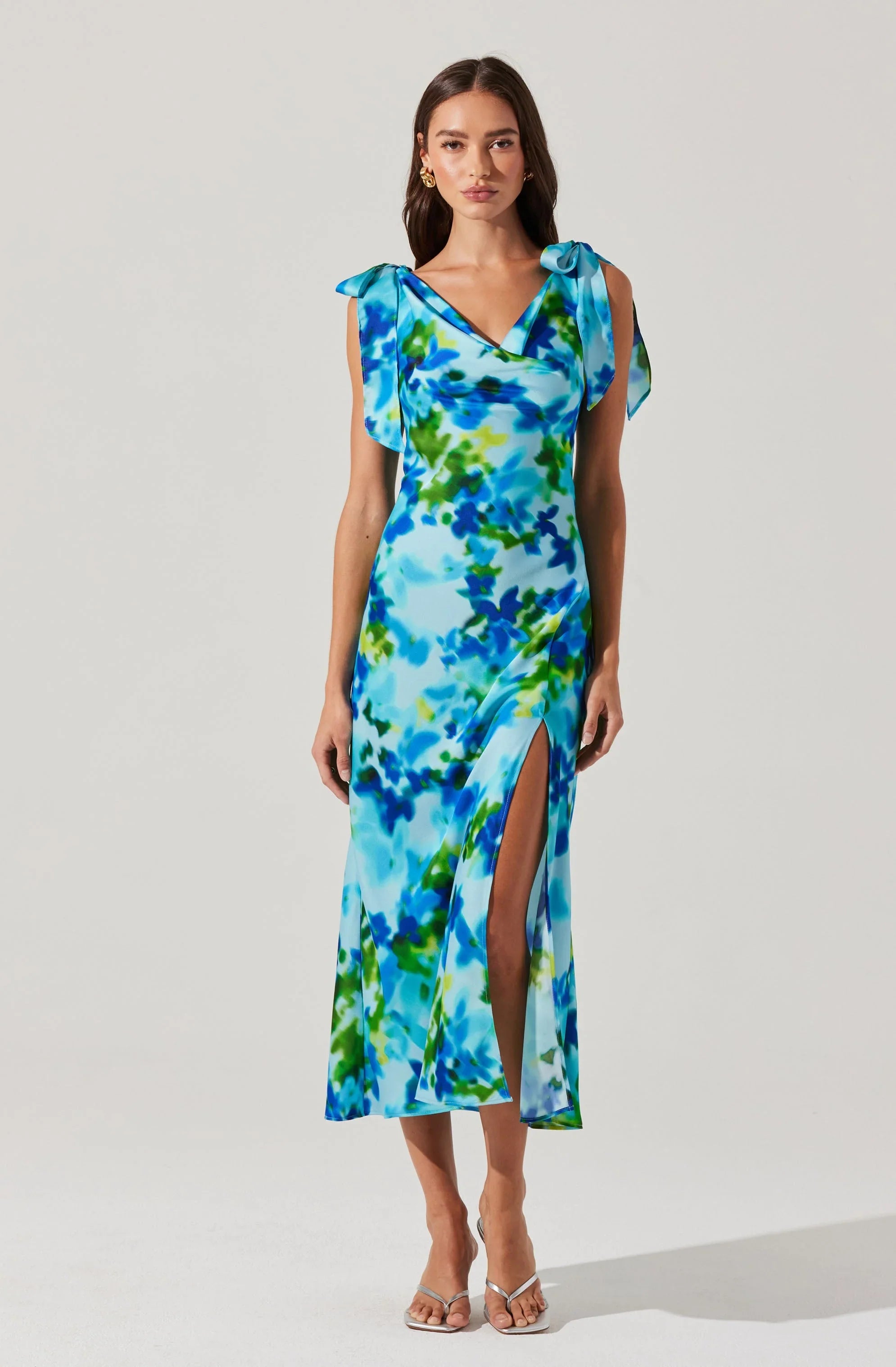 Lbruh Allexina Satin Cowl Neck Midi Dress